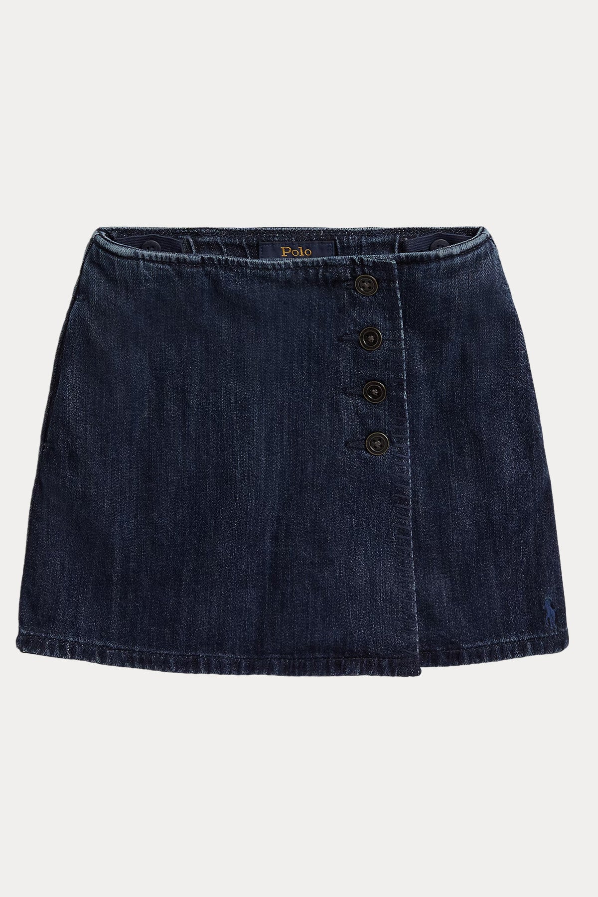 Polo Ralph Lauren Kids 5-6.5 Yaş Kız Çocuk Kruvaze Mini Denim Etek