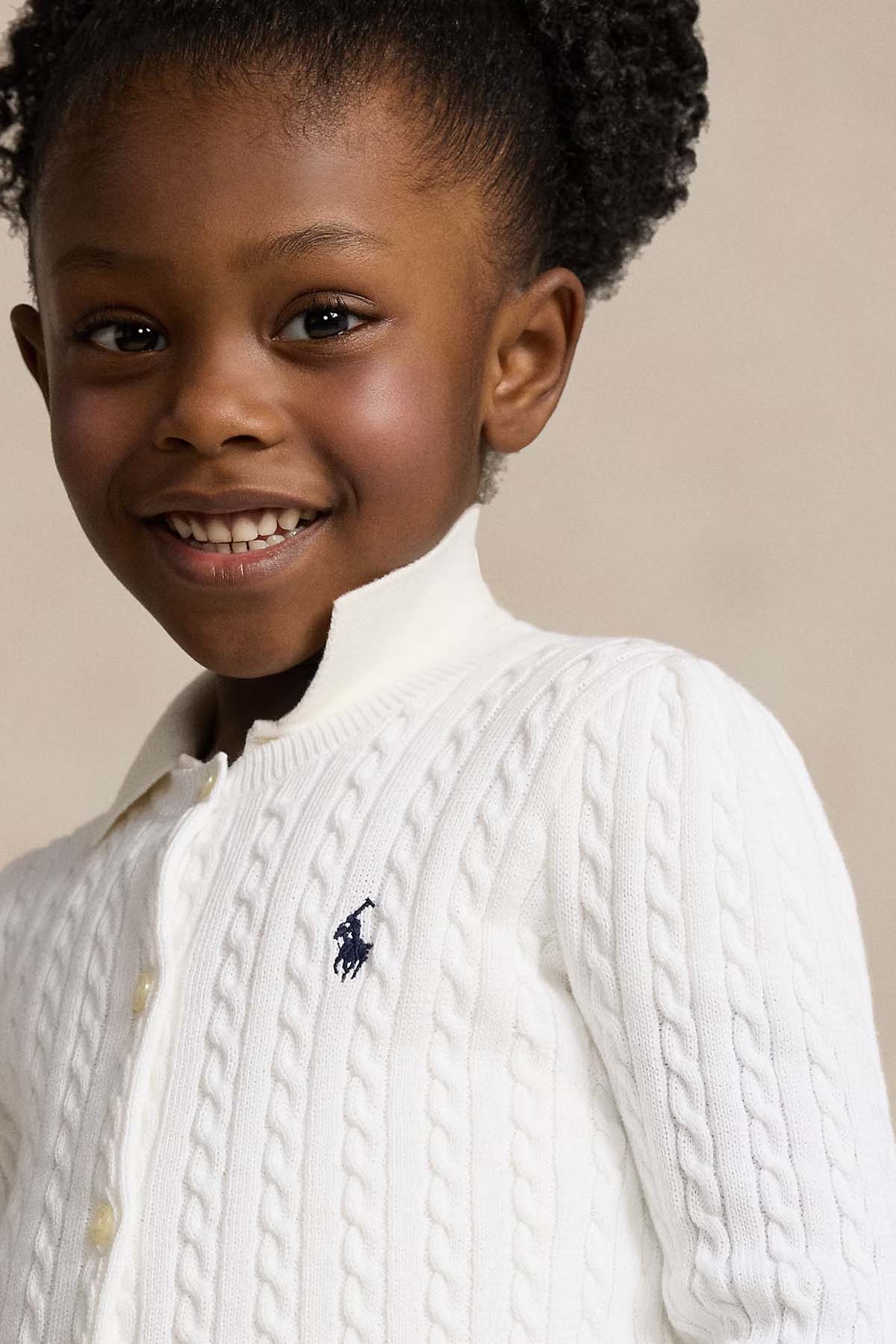 Polo Ralph Lauren Kids 4-6 Yaş Kız Çocuk Saç Örgü Triko Ceket