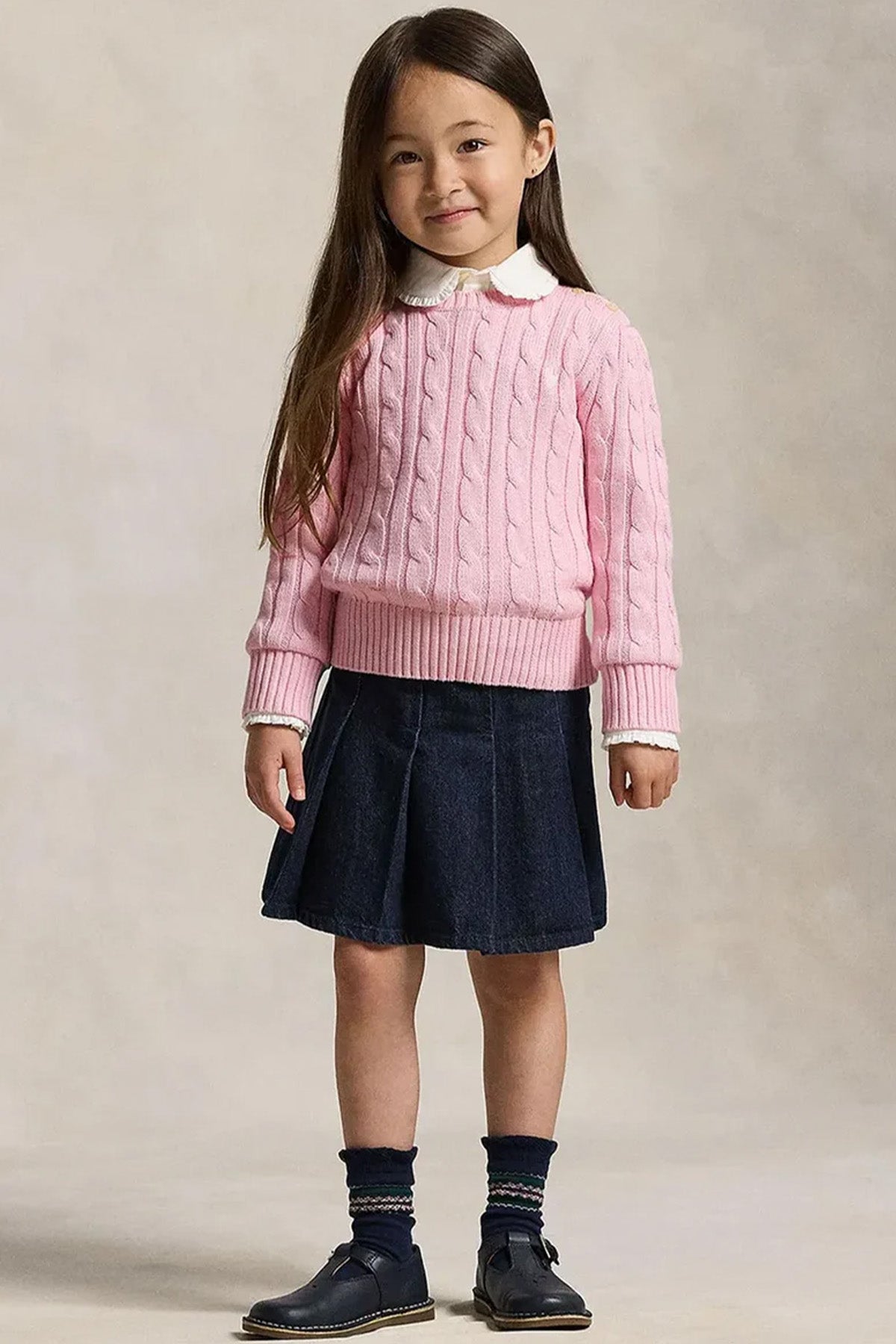 Polo Ralph Lauren Kids 3-6 Yaş Kız Çocuk Saç Örgü Triko