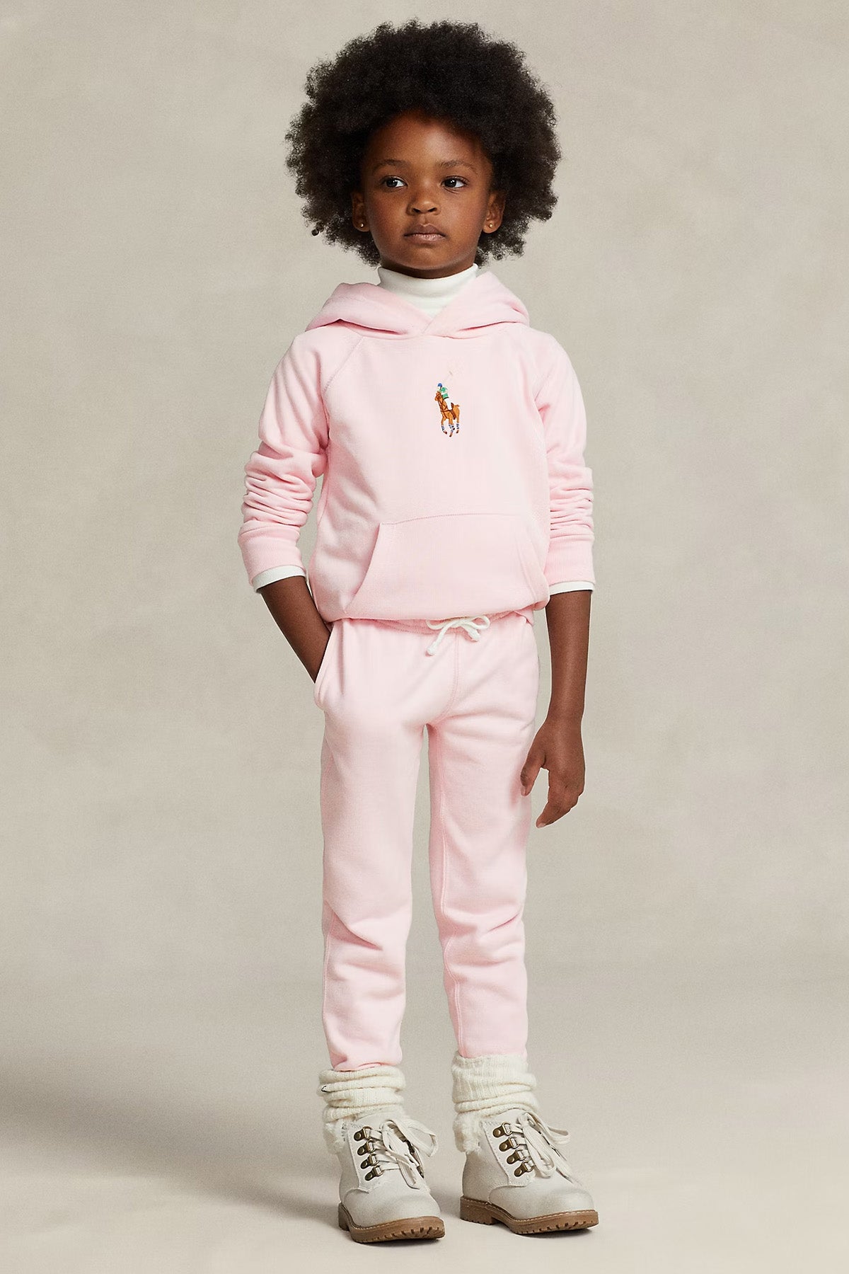 Polo Ralph Lauren Kids 3-5 Yaş Kız Çocuk Beli Lastikli Şardonlu Eşofman Altı
