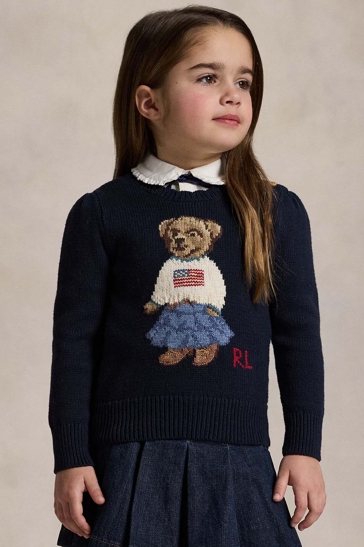 Polo Ralph Lauren Kids 4-6 Yaş Kız Çocuk Polo Bear Örgü Triko