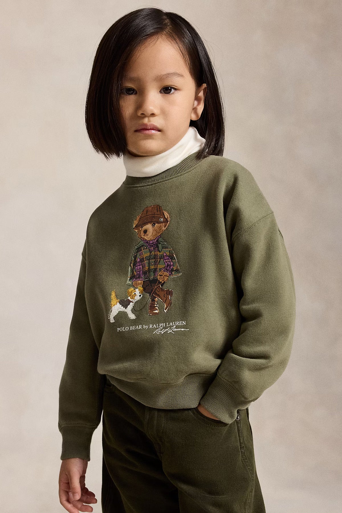 Polo Ralph Lauren Kids 5-6 Yaş Kız Çocuk Polo Bear Şardonlu Sweatshirt