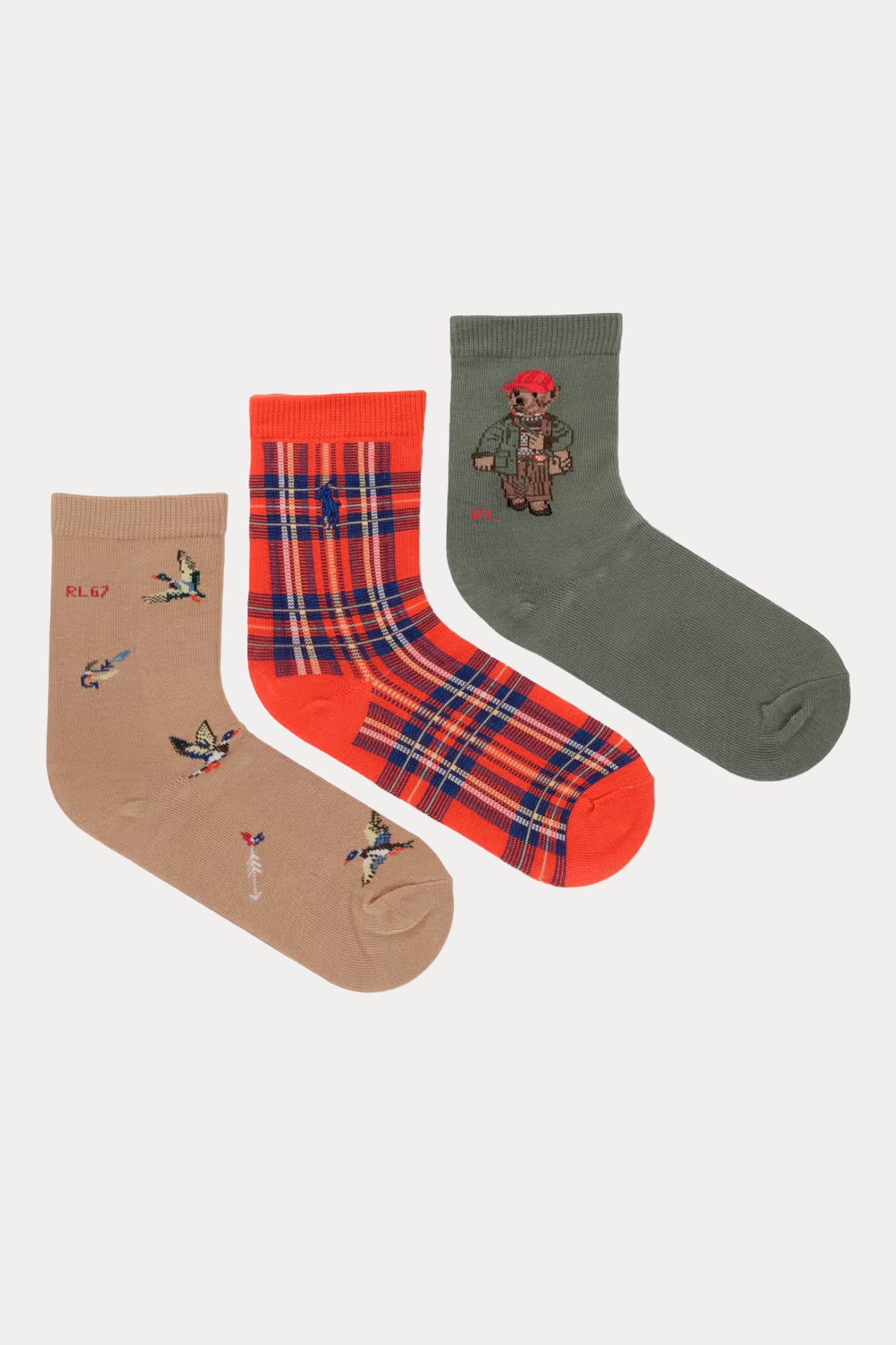 Polo Ralph Lauren Kids 8Y-11Y Unisex Çocuk Polo Bear 3'lü Paket Çorap