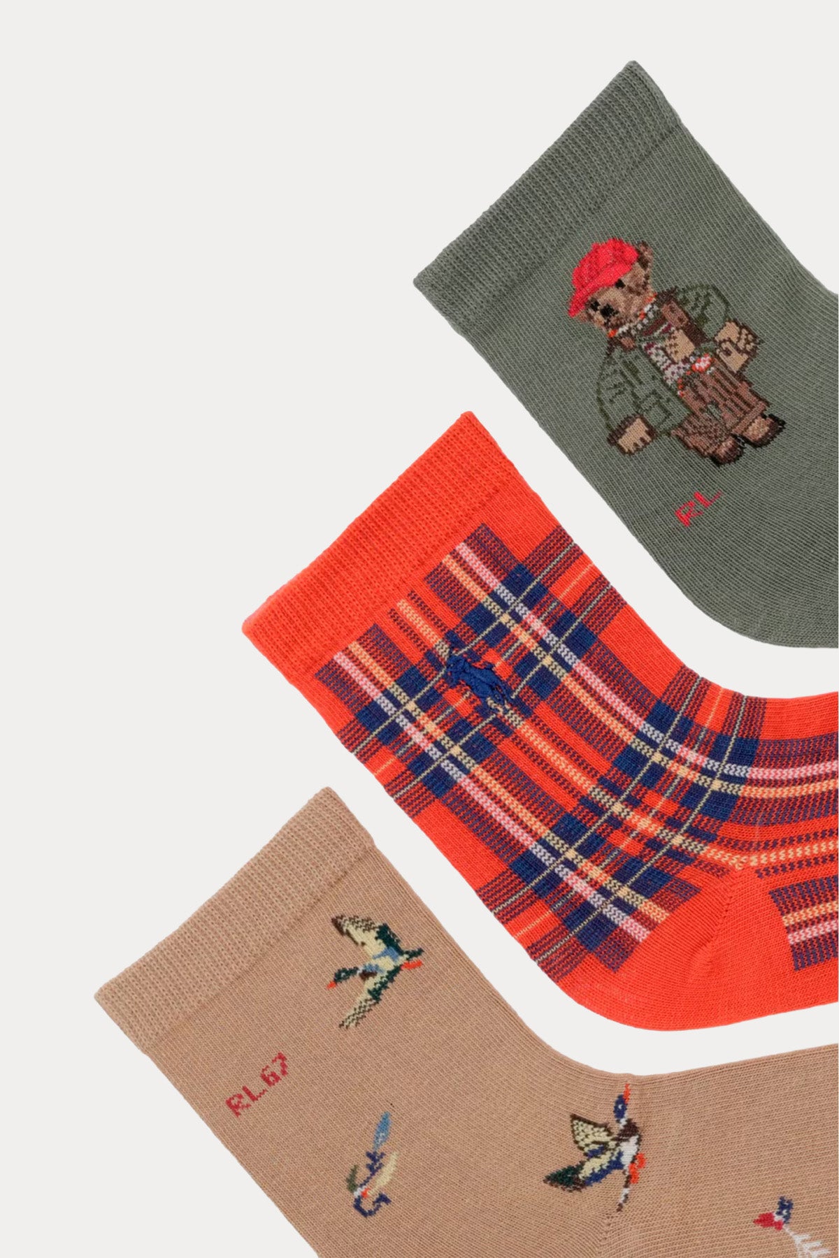 Polo Ralph Lauren Kids 8Y-11Y Unisex Çocuk Polo Bear 3'lü Paket Çorap