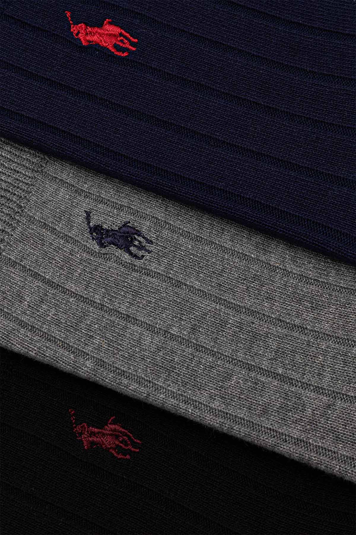 Polo Ralph Lauren Kids 8-11 Yaş Unisex Çocuk 3'lü Paket Pony Logolu Çorap