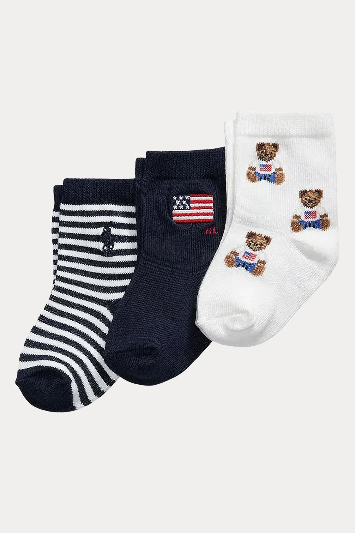 Polo Ralph Lauren Kids 6-24 Aylık Erkek Bebek Polo Bear 3'lü Paket Çorap