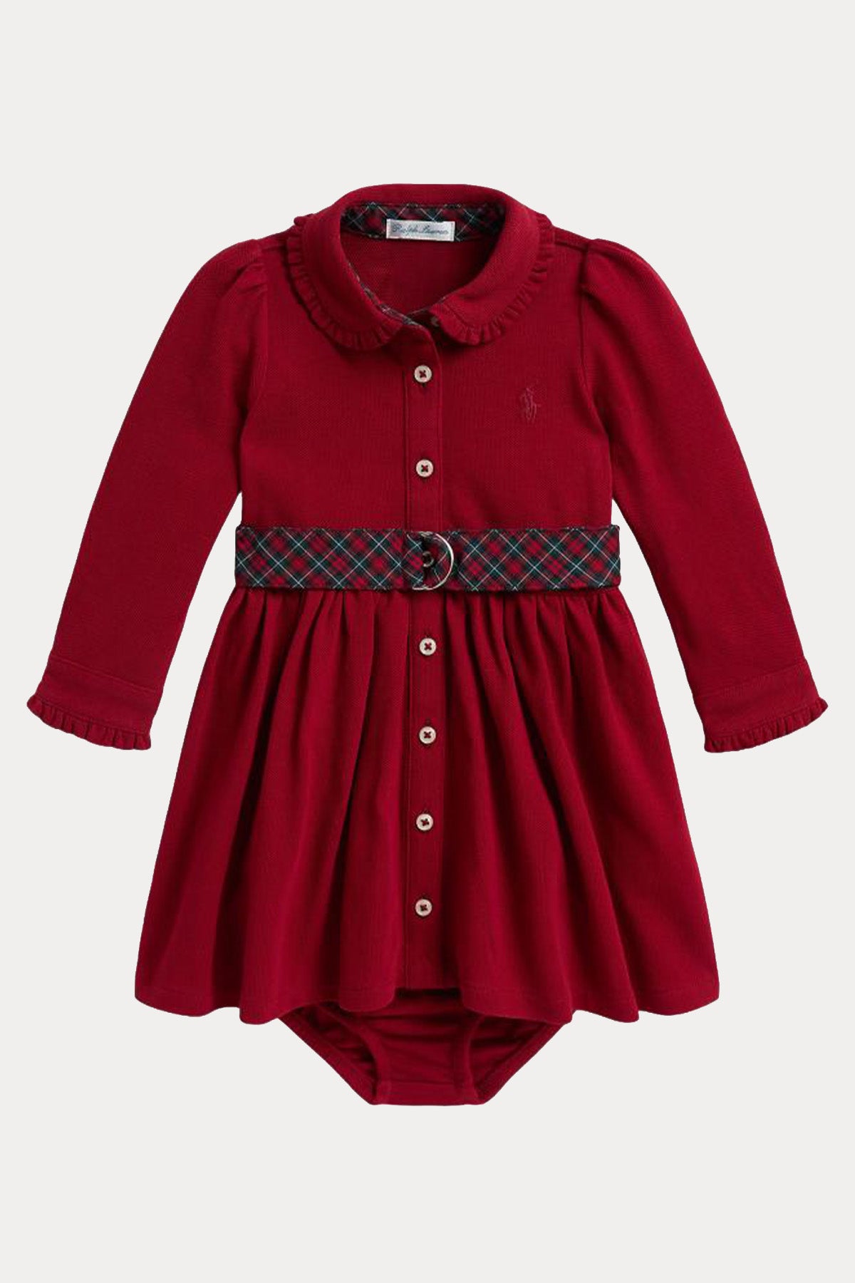 Polo Ralph Lauren Kids 24 Aylık Kız Bebek Kemerli Gömlek Elbise