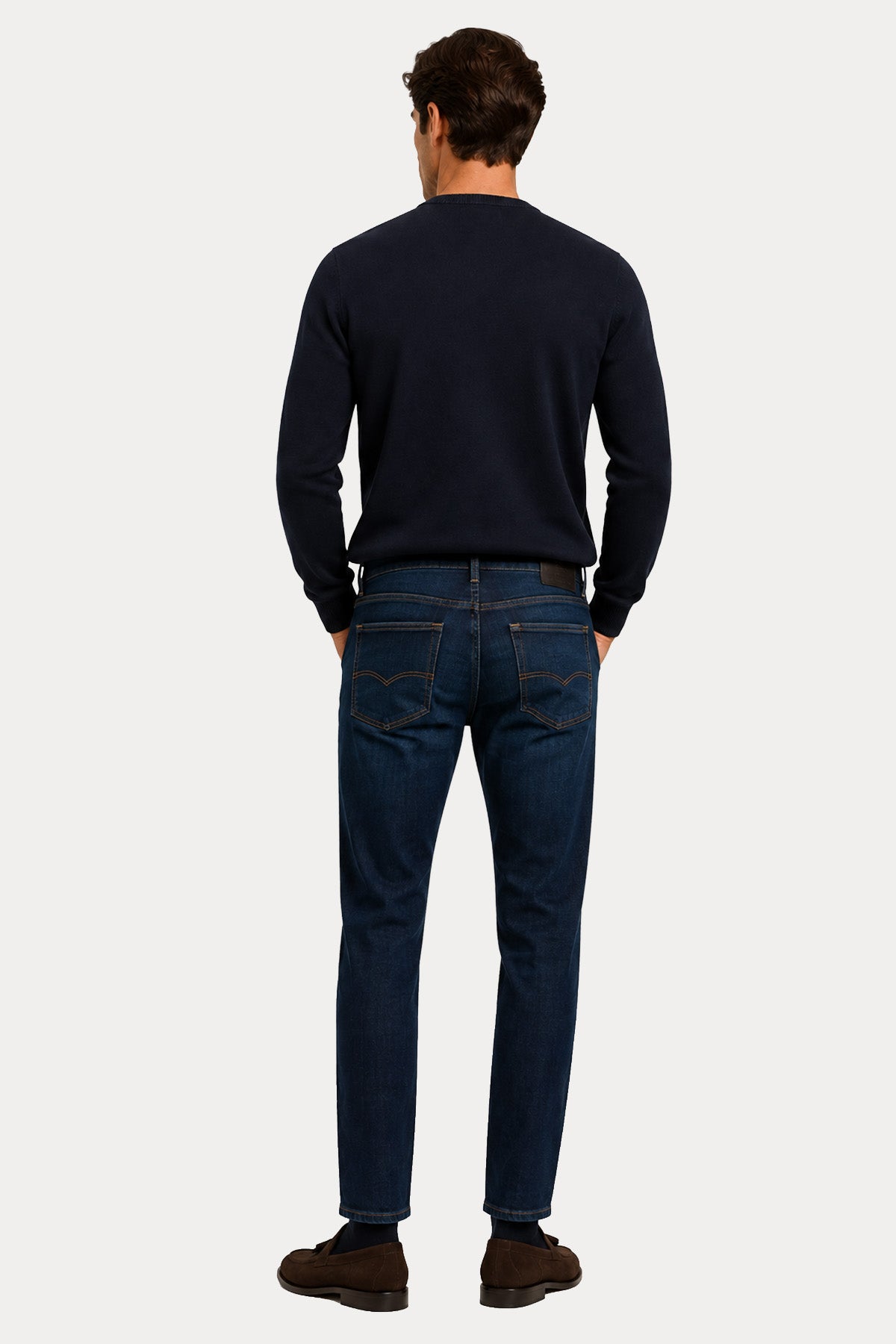 Pantaloni Torino Tapered Fit Yıkamalı Streç Jeans