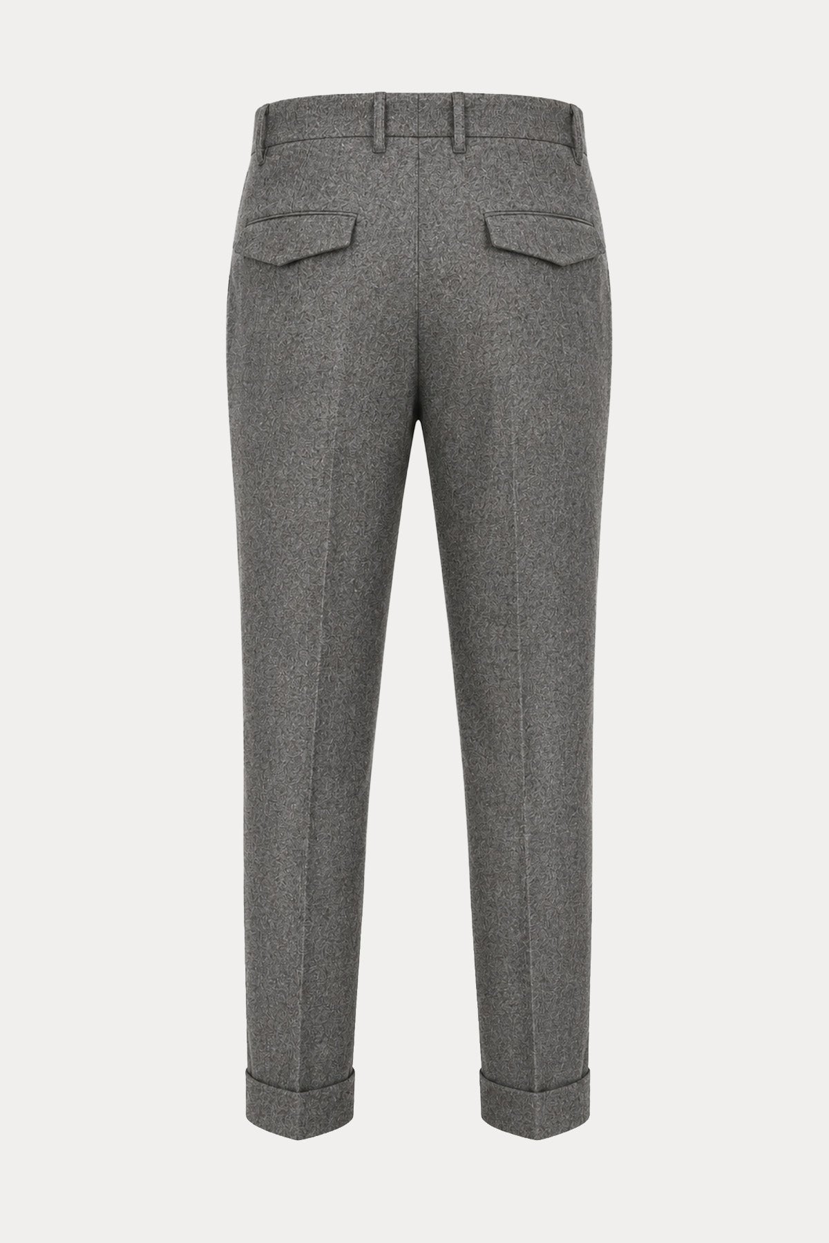 Pantaloni Torino Slim Fit Duble Paça Yandan Cepli Streç Kaşmir Yün Pantolon