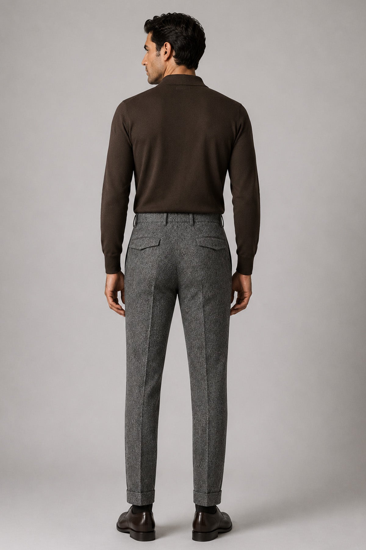 Pantaloni Torino Slim Fit Duble Paça Yandan Cepli Streç Kaşmir Yün Pantolon