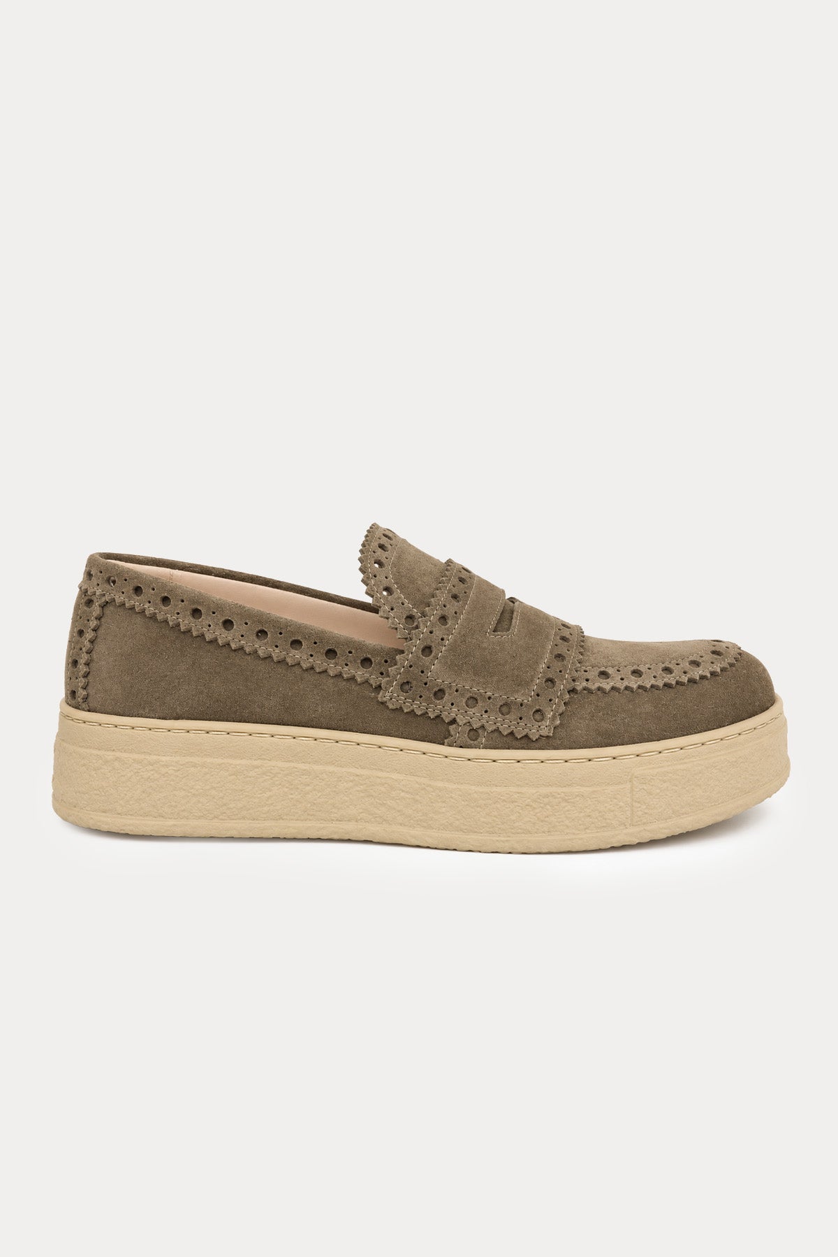 Agl Brogue Detaylı Süet Loafer Ayakkabı