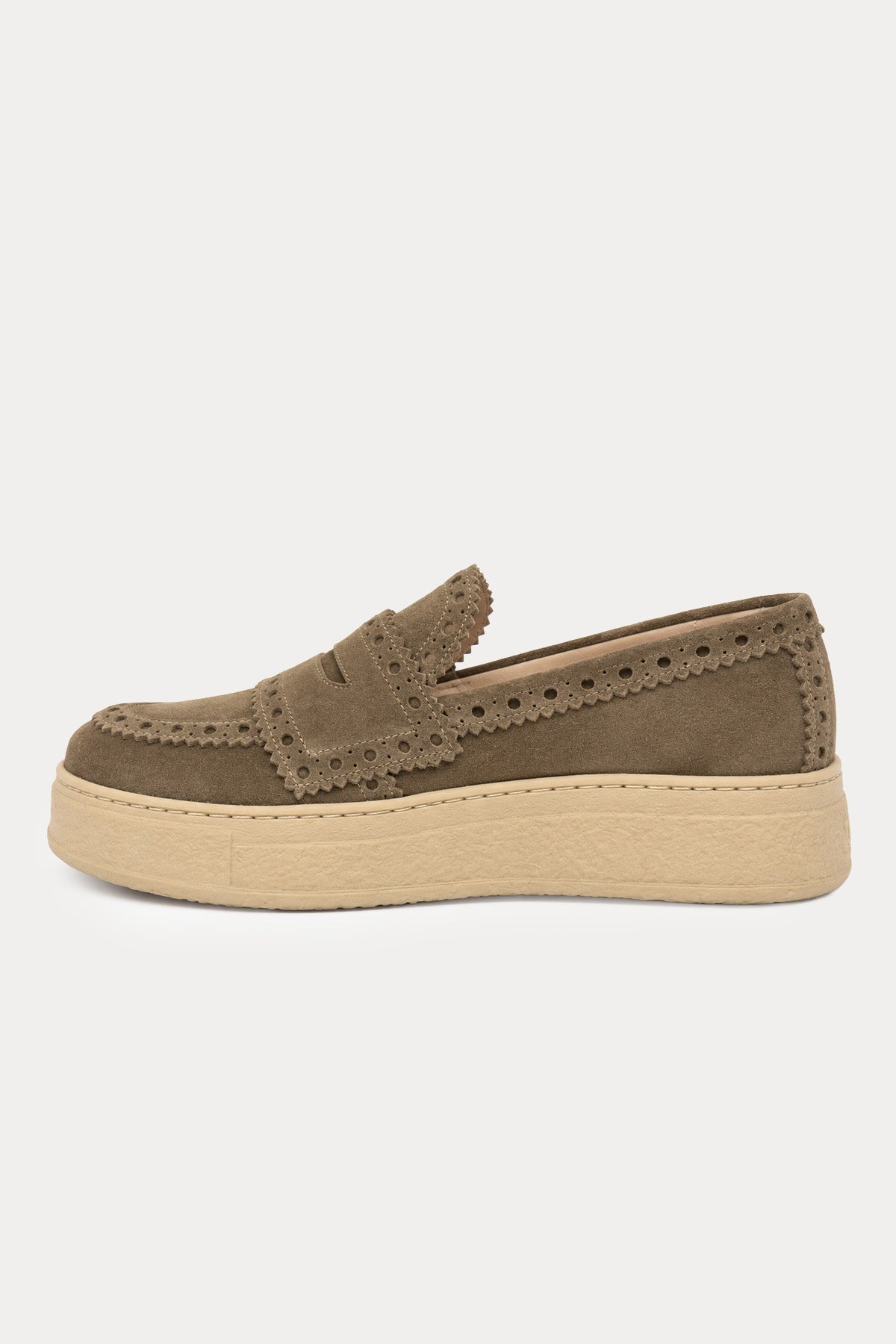 Agl Brogue Detaylı Süet Loafer Ayakkabı