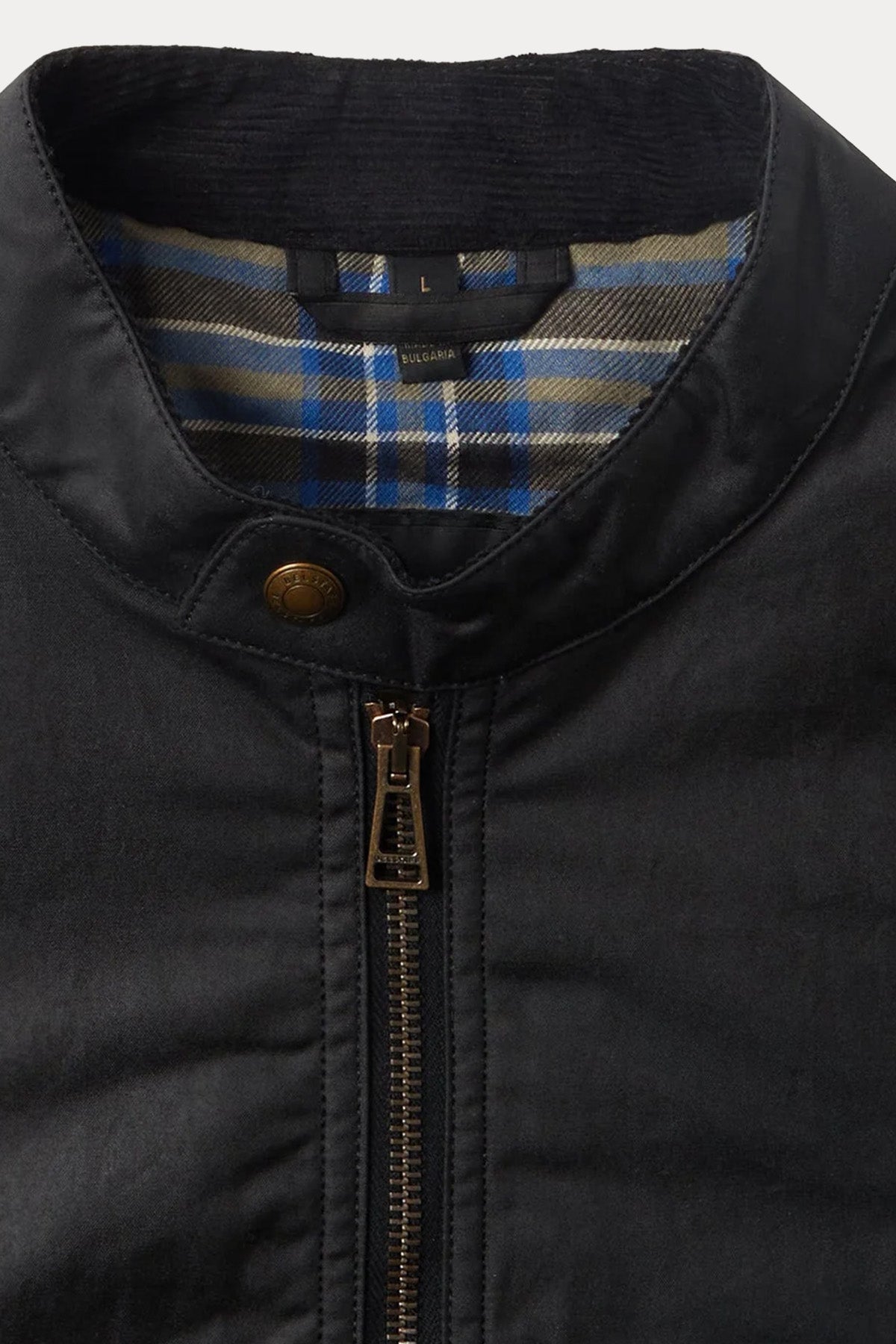 Belstaff Slim Fit Dik Yaka Mumlu Kumaş Cafe Racer Ceket