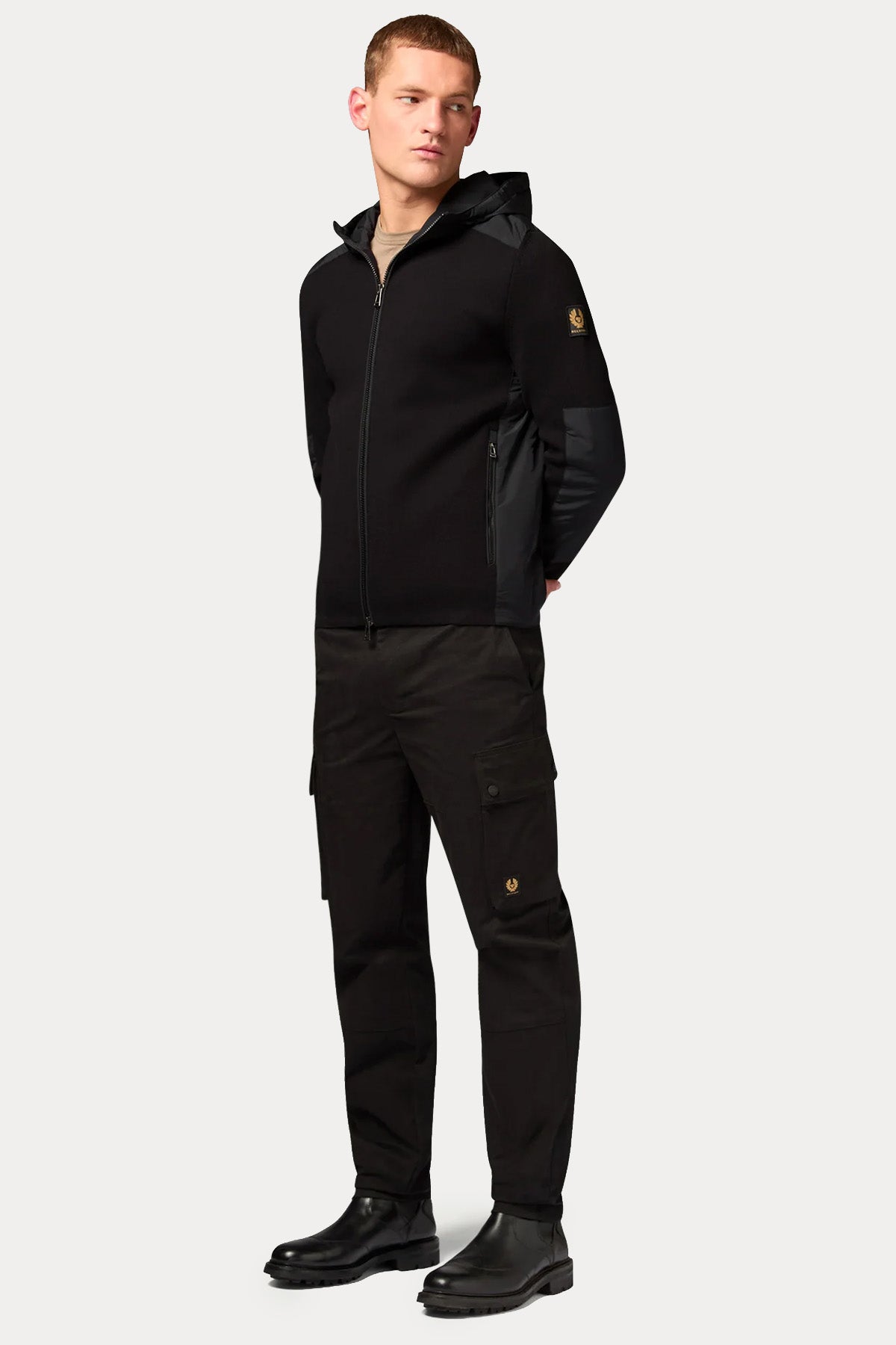 Belstaff Regular Fit Kapüşonlu Örgü Triko Ceket