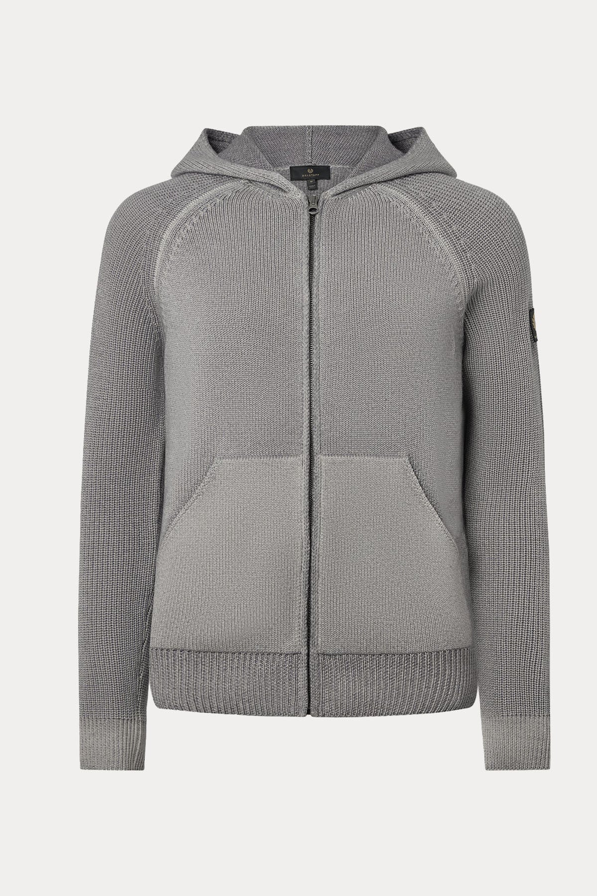 Belstaff Regular Fit Kapüşonlu Örgü Yün Triko Ceket