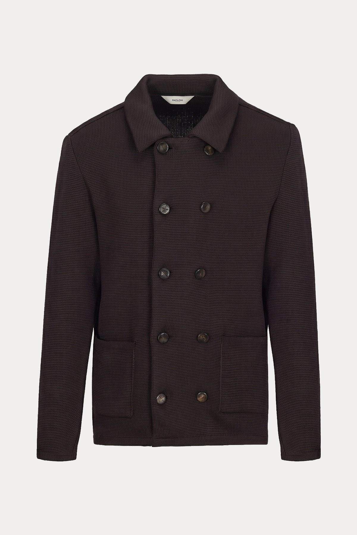Paoloni Regular Fit Örgü Yün Kruvaze Triko Ceket
