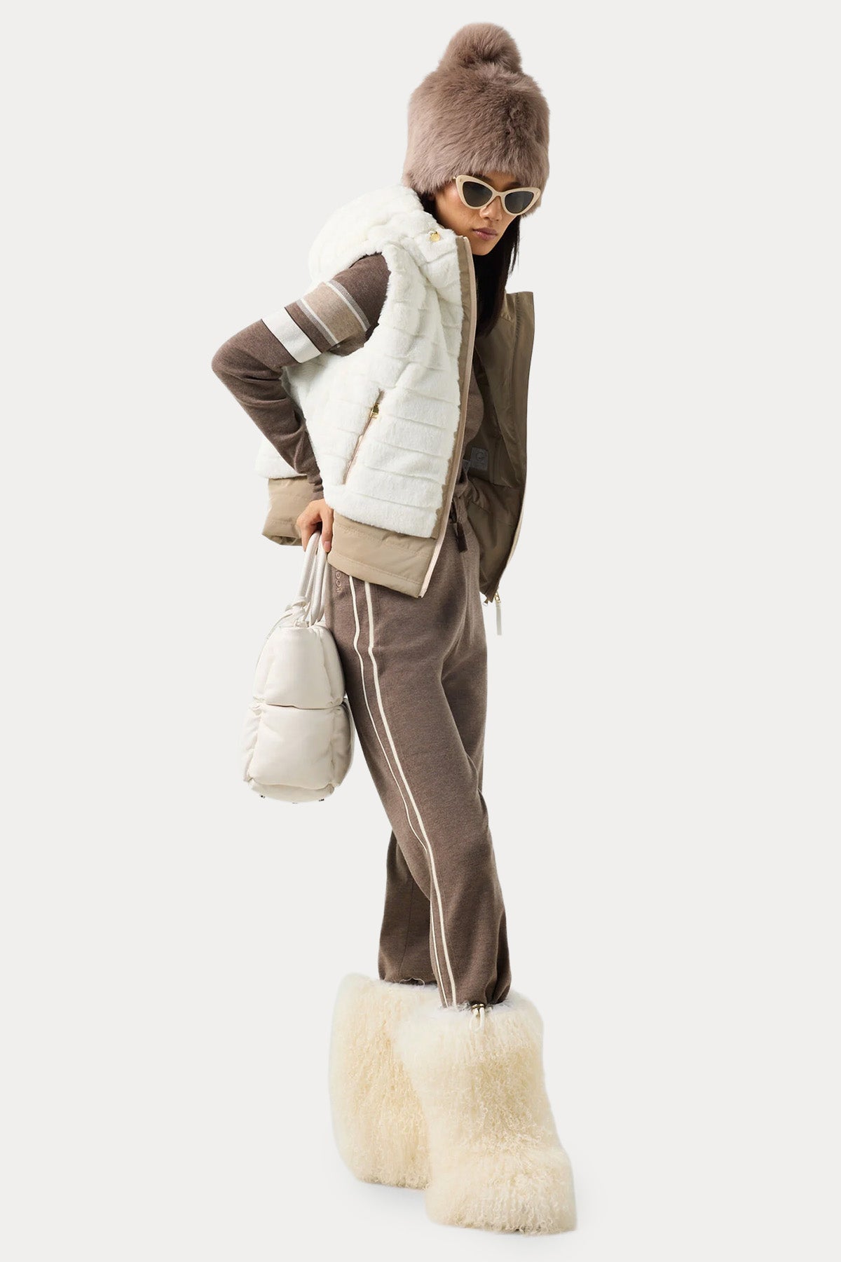 Bogner Manda Kapüşonlu Puffer Peluş Yelek