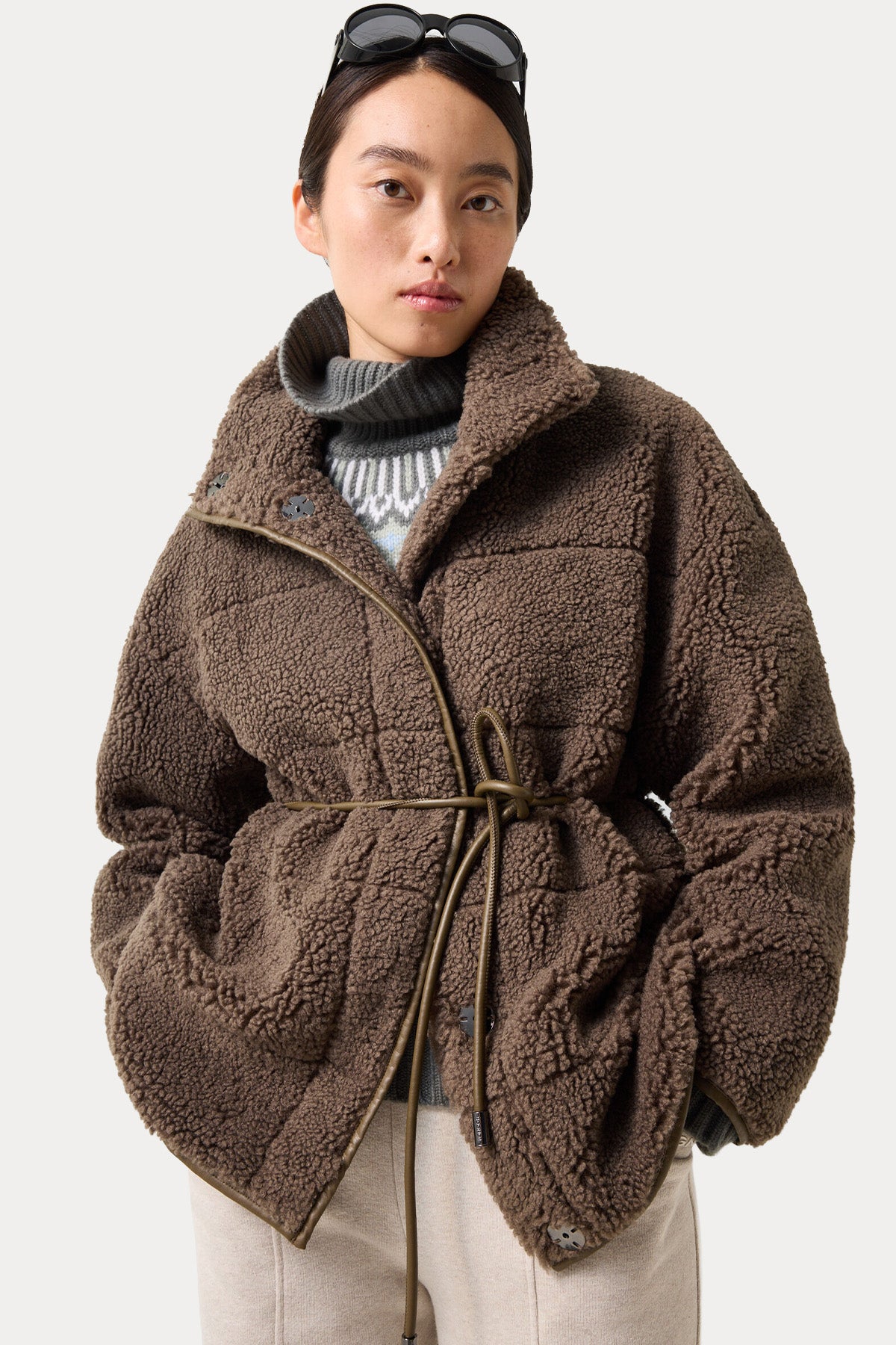 Bogner Kimberly Loose Fit Dik Yaka Peluş Ceket