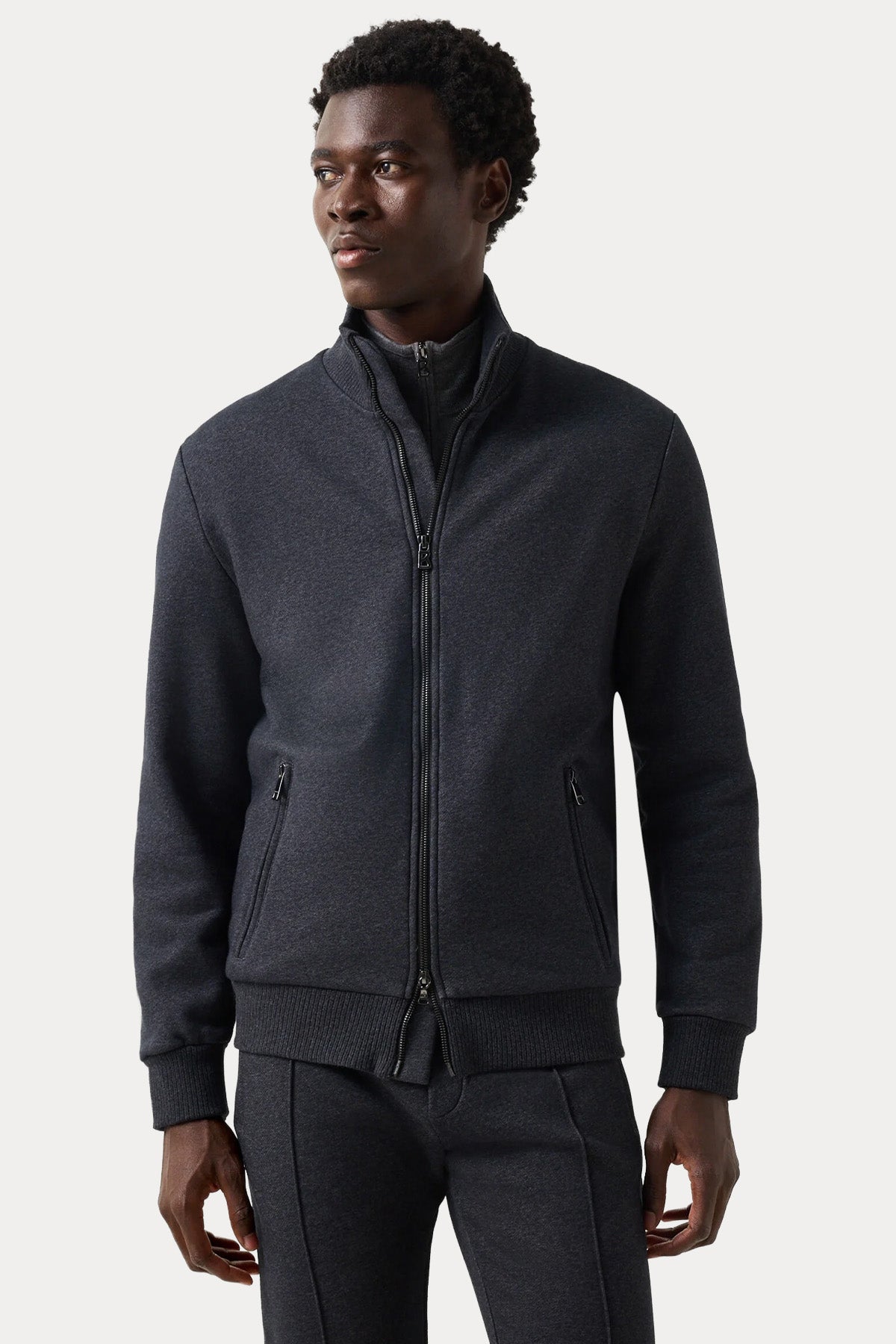 Bogner Winston Regular Fit Şardonlu Dik Yaka Sweatshirt Ceket