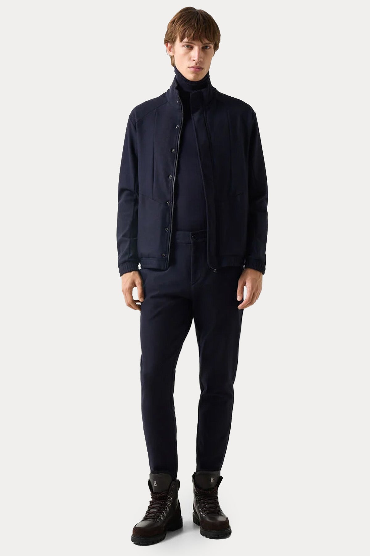 Bogner Boris Slim Fit Beli Lastikli Streç Yün Pantolon