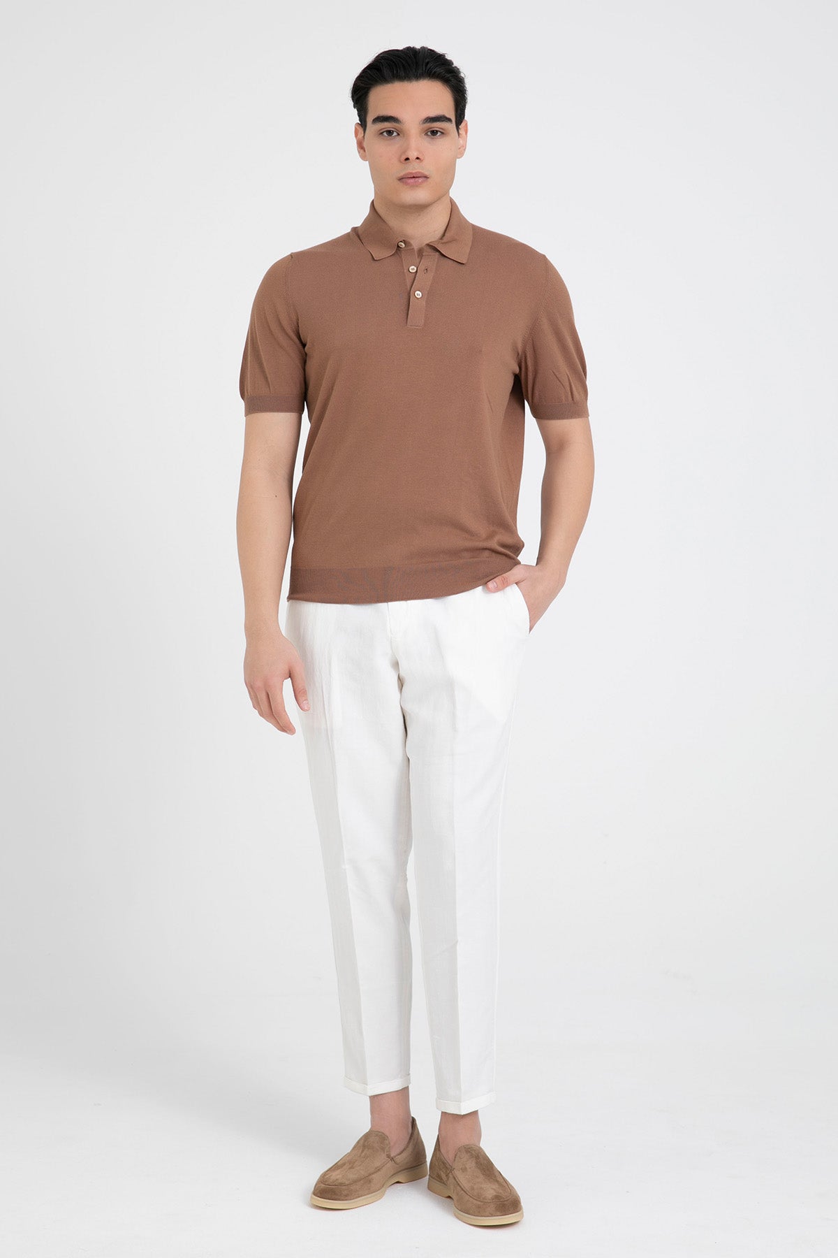 Gran Sasso Polo Yaka İnce Örgü Triko