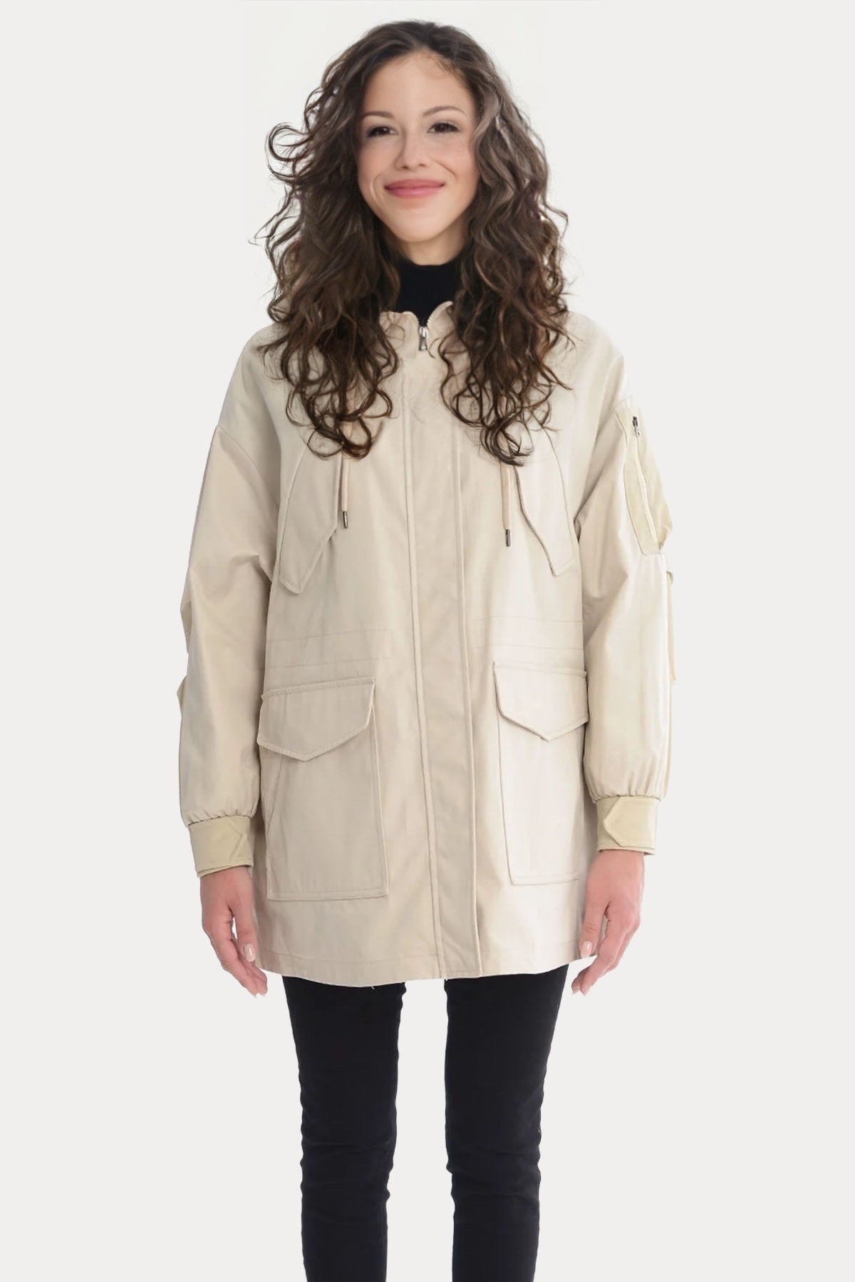 Herno Kapüşonlu Cep Detaylı Trençkot