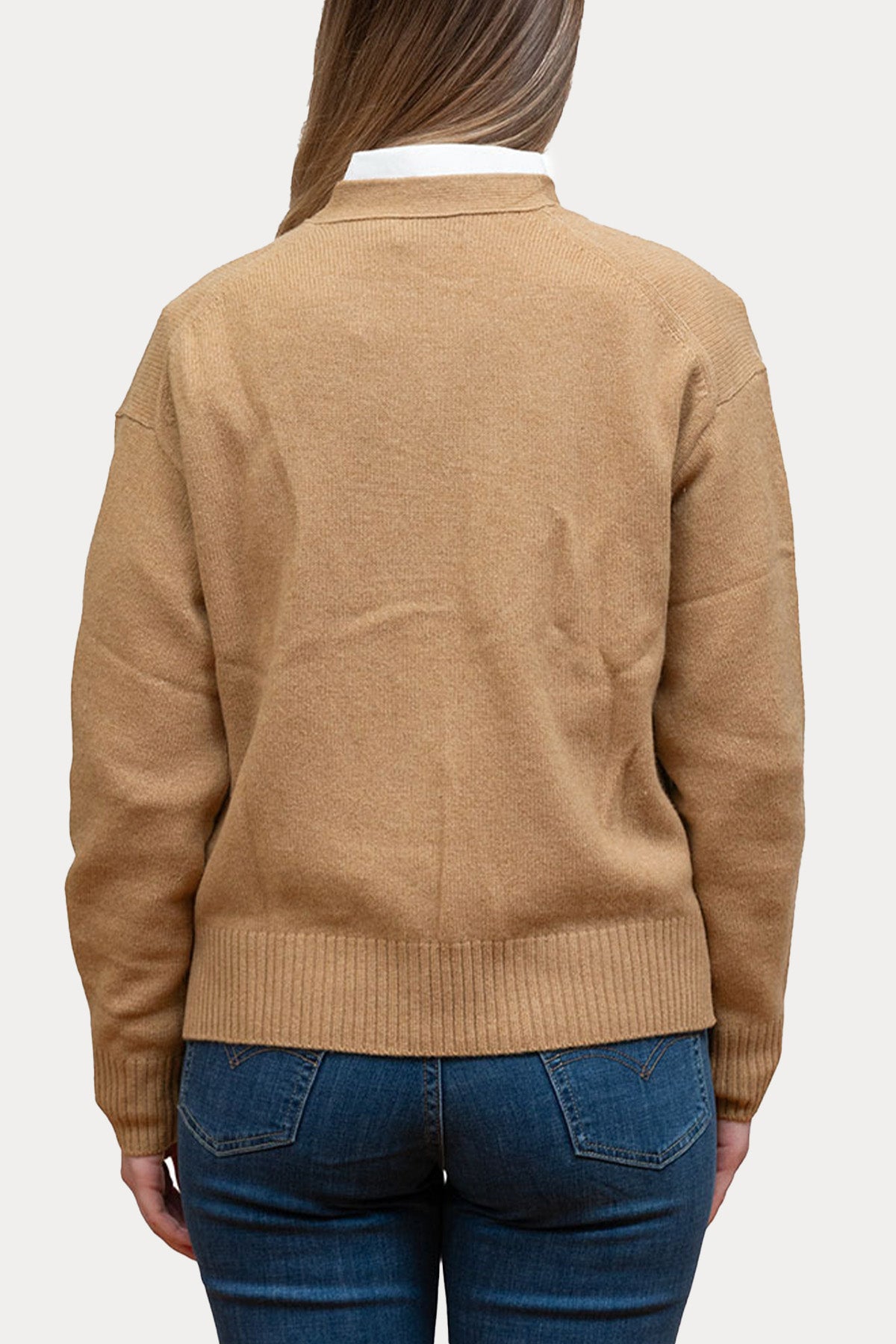 Polo Ralph Lauren V Yaka Kaşmir Örgü Yün Triko Ceket