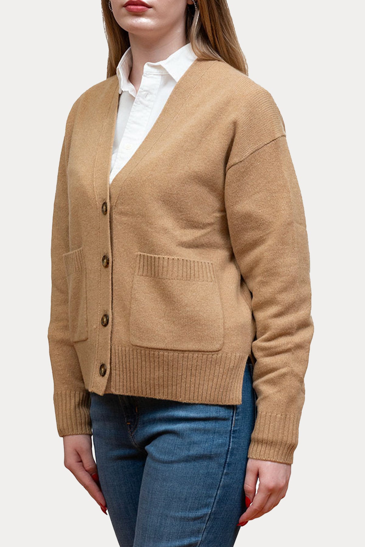 Polo Ralph Lauren V Yaka Kaşmir Örgü Yün Triko Ceket