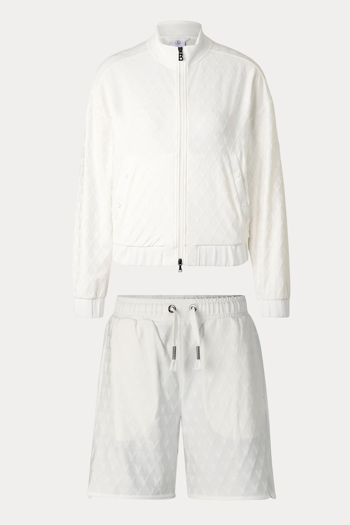 Bogner Aylin Streç Jakarlı Ceket Şort Set