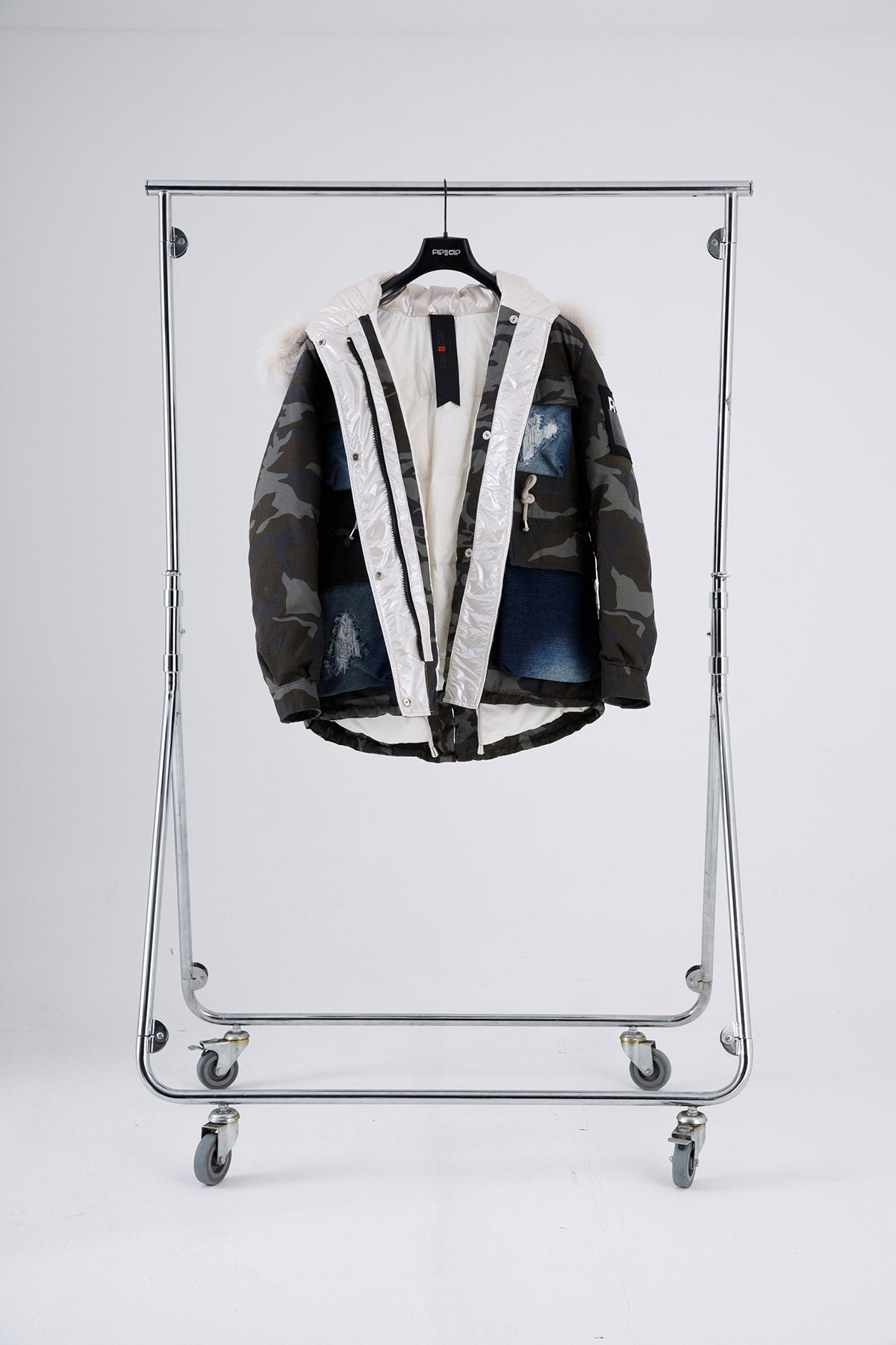 Flo & Clo Kürklü Kamuflaj Desenli Puffer Parka-Libas Trendy Fashion Store