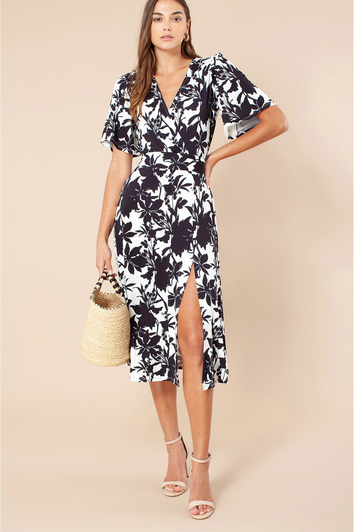 Hale Bob Belden Kuşaklı Midi Elbise-Libas Trendy Fashion Store