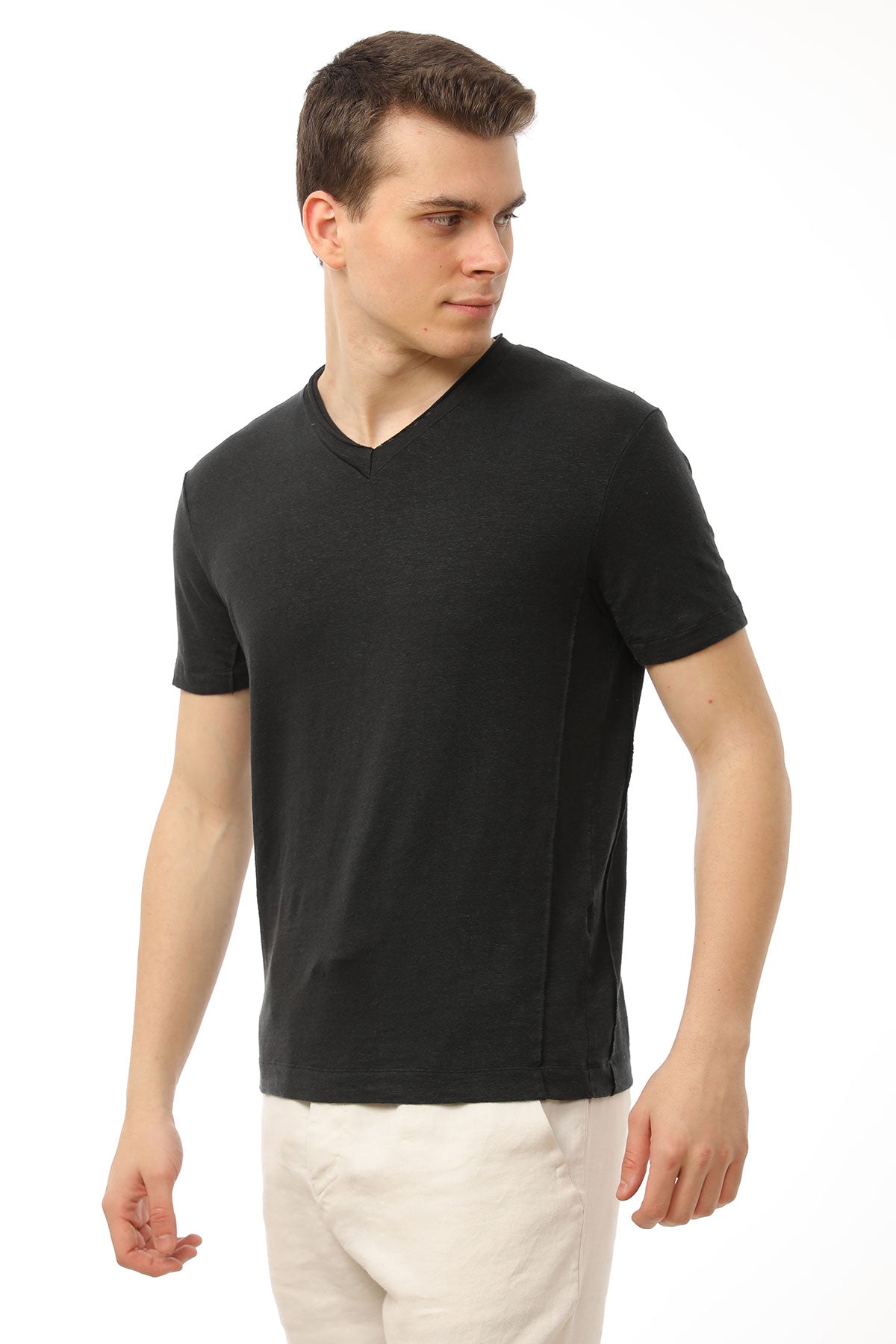 Manifattura Stretch Keten T-shirt-Libas Trendy Fashion Store