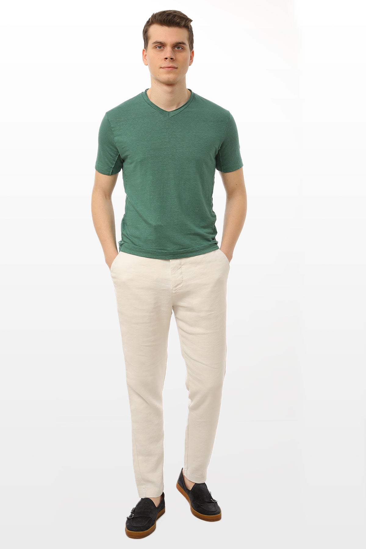 Manifattura Stretch Keten T-shirt-Libas Trendy Fashion Store