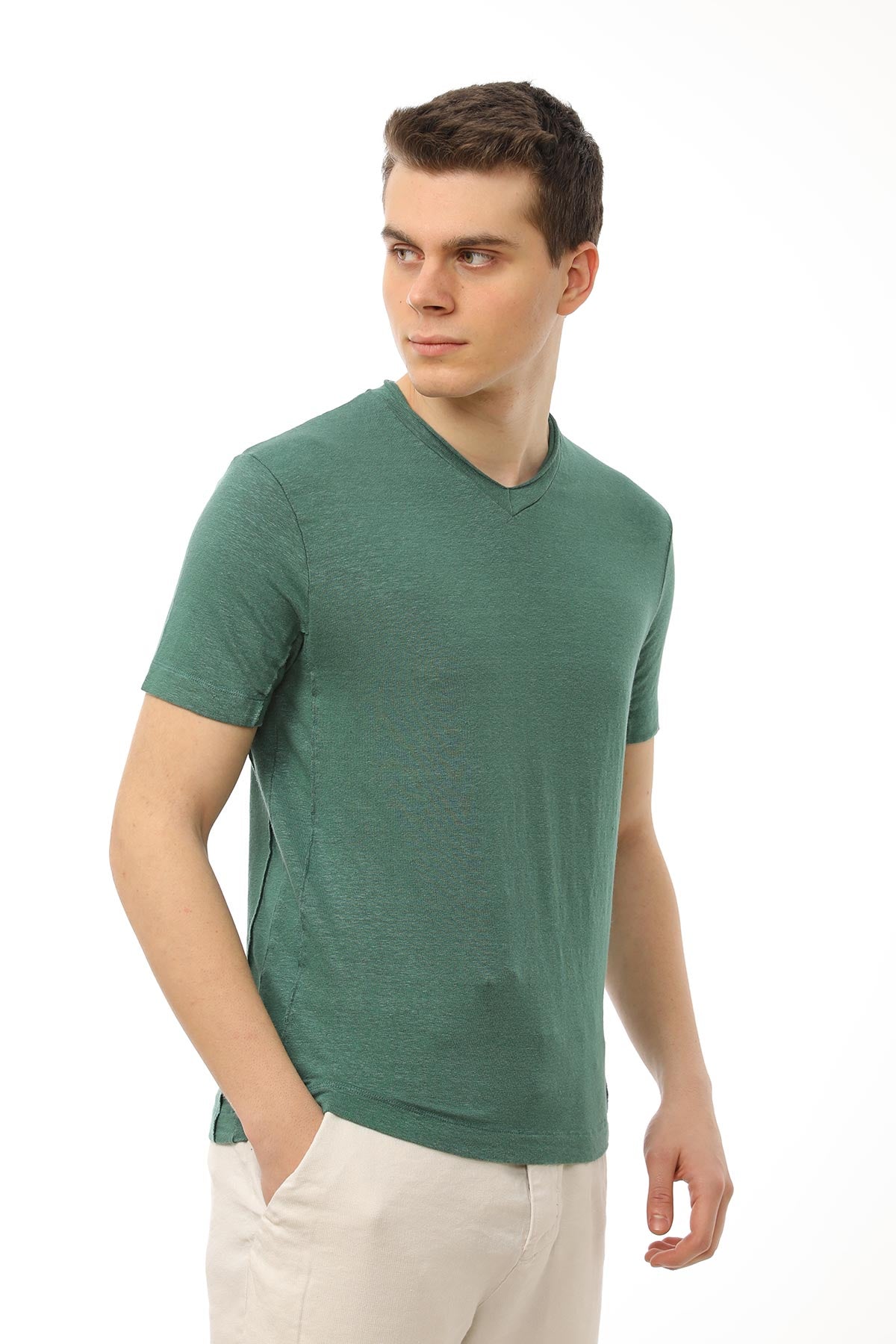 Manifattura Stretch Keten T-shirt-Libas Trendy Fashion Store