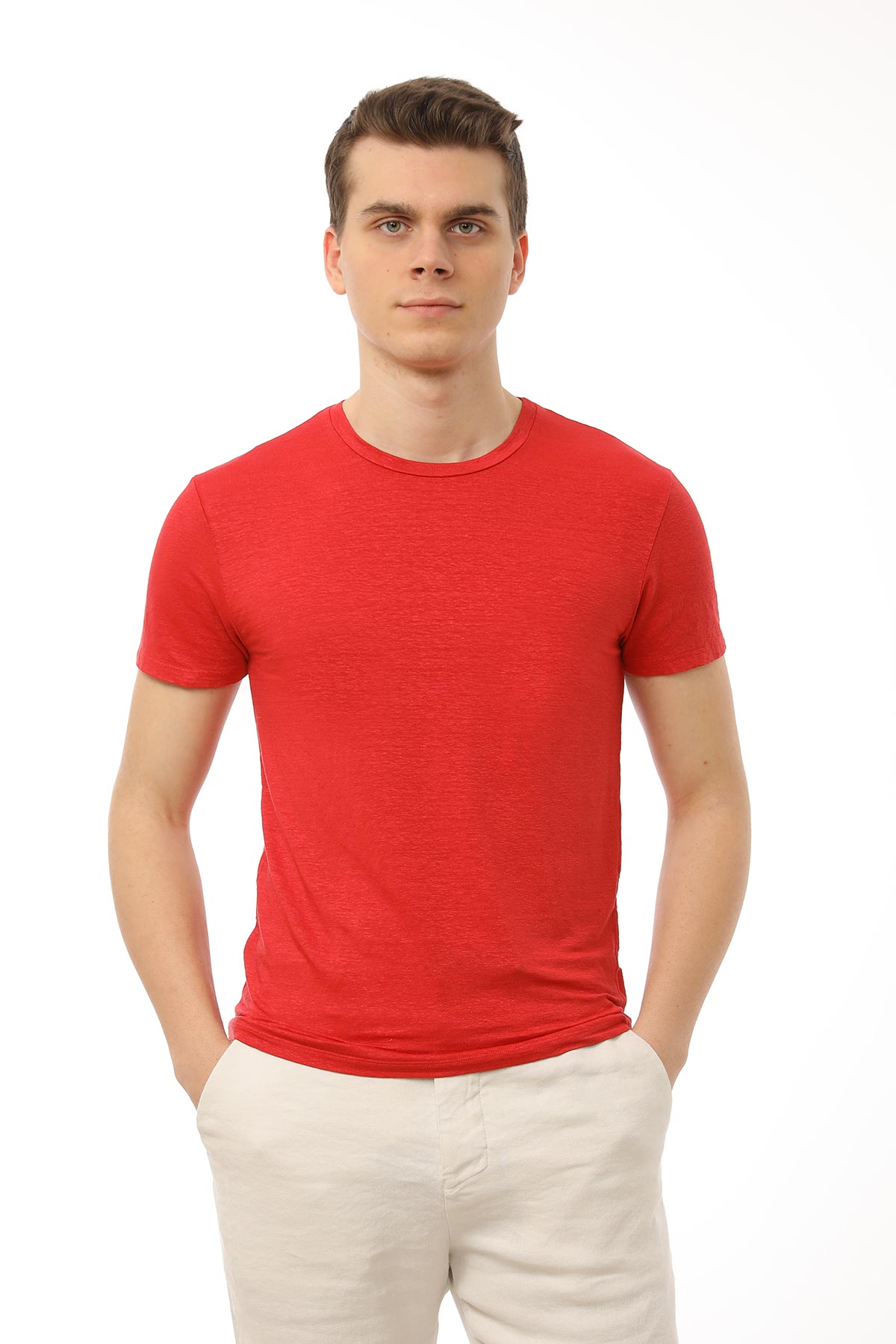 Manifattura Stretch Keten T-shirt-Libas Trendy Fashion Store