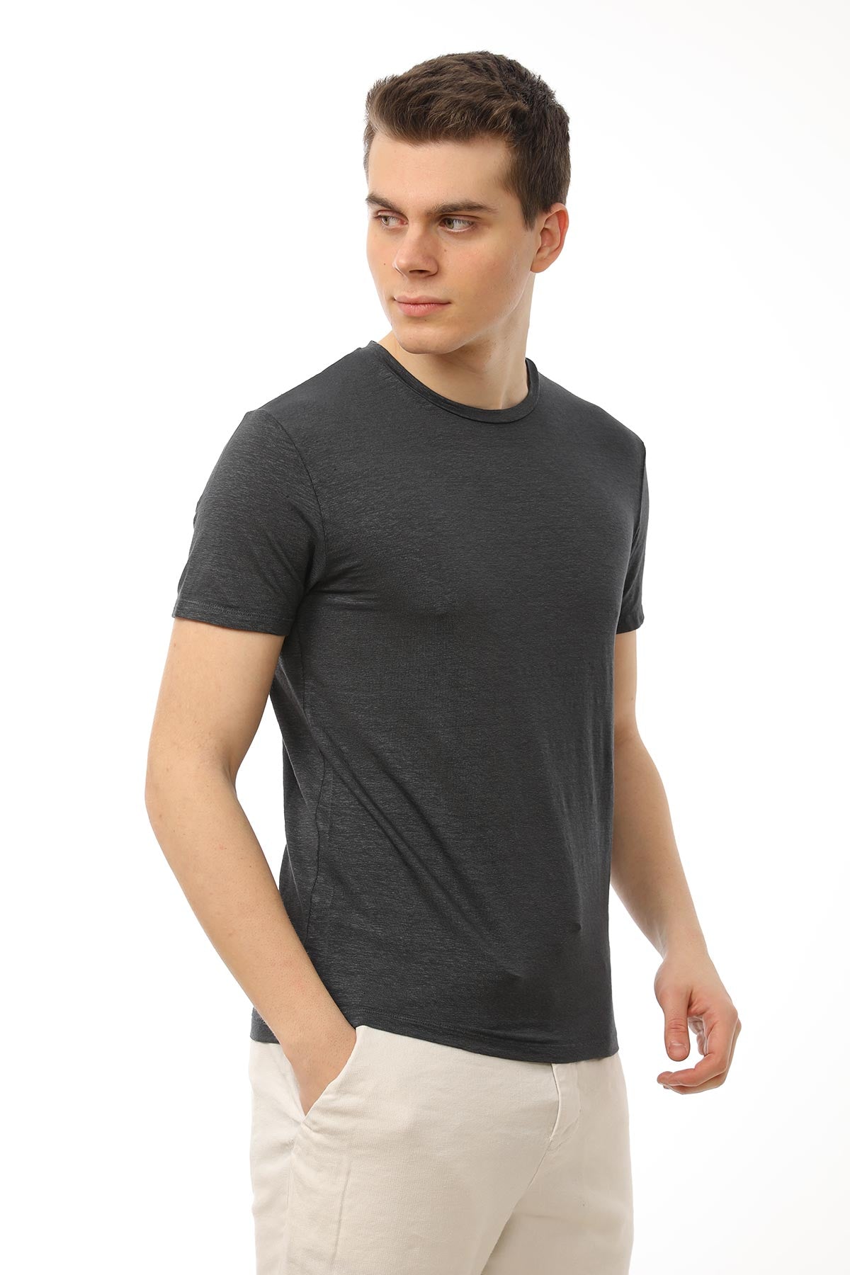 Manifattura Stretch Keten T-shirt-Libas Trendy Fashion Store