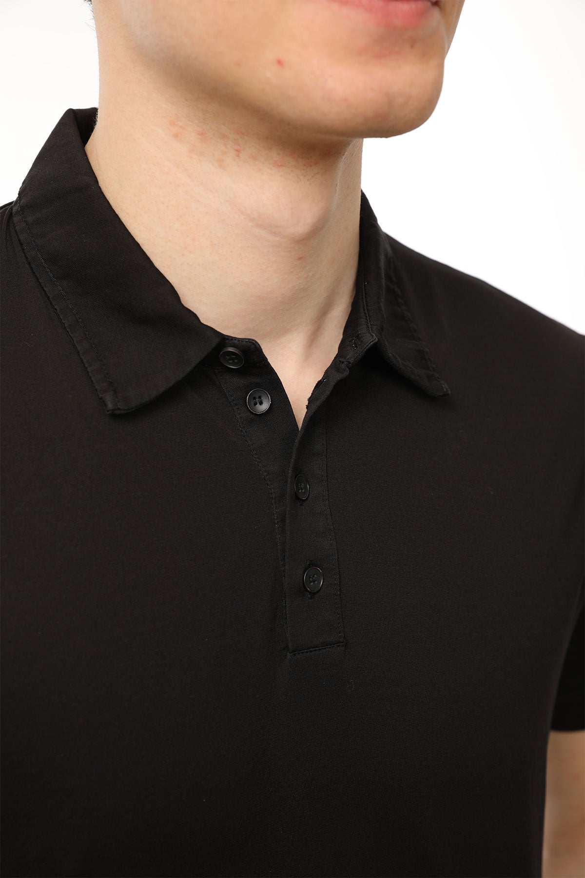 Manifattura Stretch Keten Polo Yaka T-shirt-Libas Trendy Fashion Store