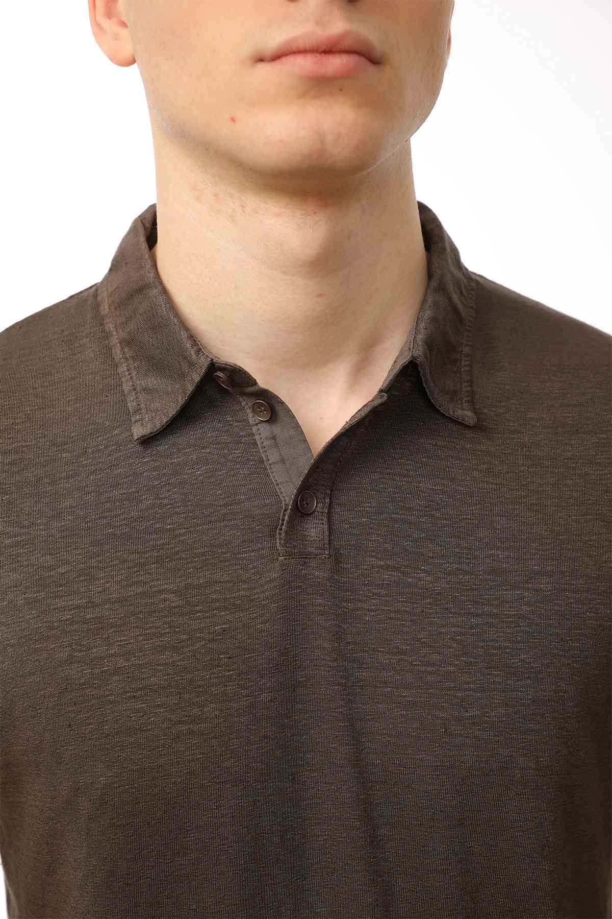 Manifattura Stretch Keten Polo Yaka T-shirt-Libas Trendy Fashion Store