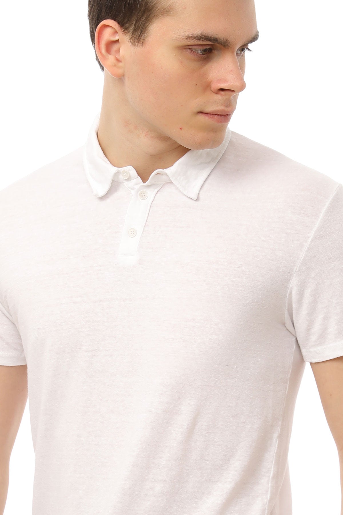 Manifattura Stretch Keten Polo Yaka T-shirt-Libas Trendy Fashion Store