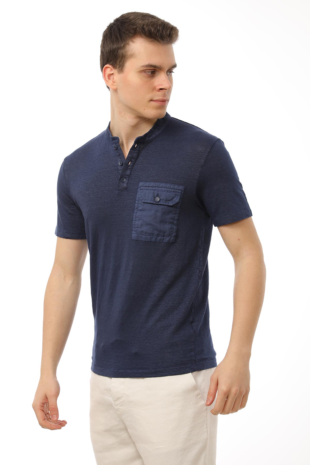 Manifattura Stretch Keten T-shirt-Libas Trendy Fashion Store