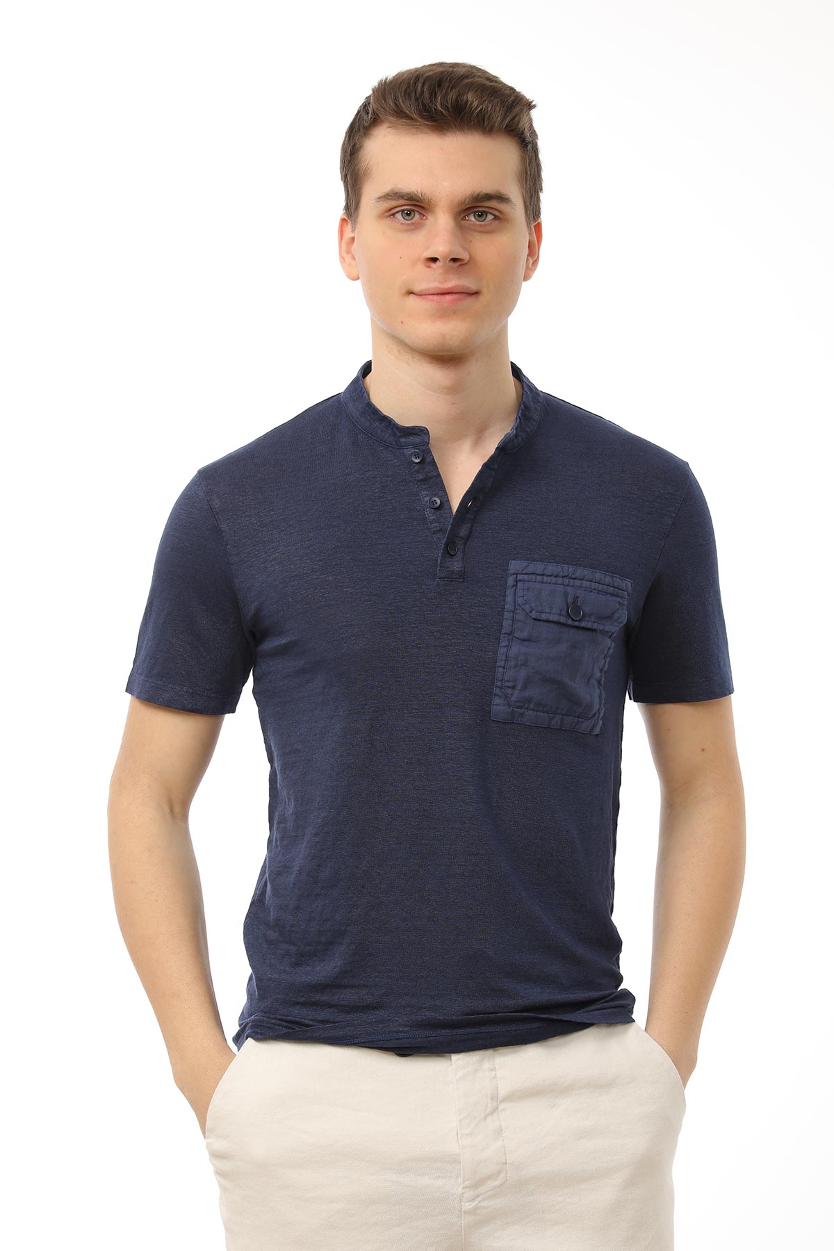 Manifattura Stretch Keten T-shirt-Libas Trendy Fashion Store