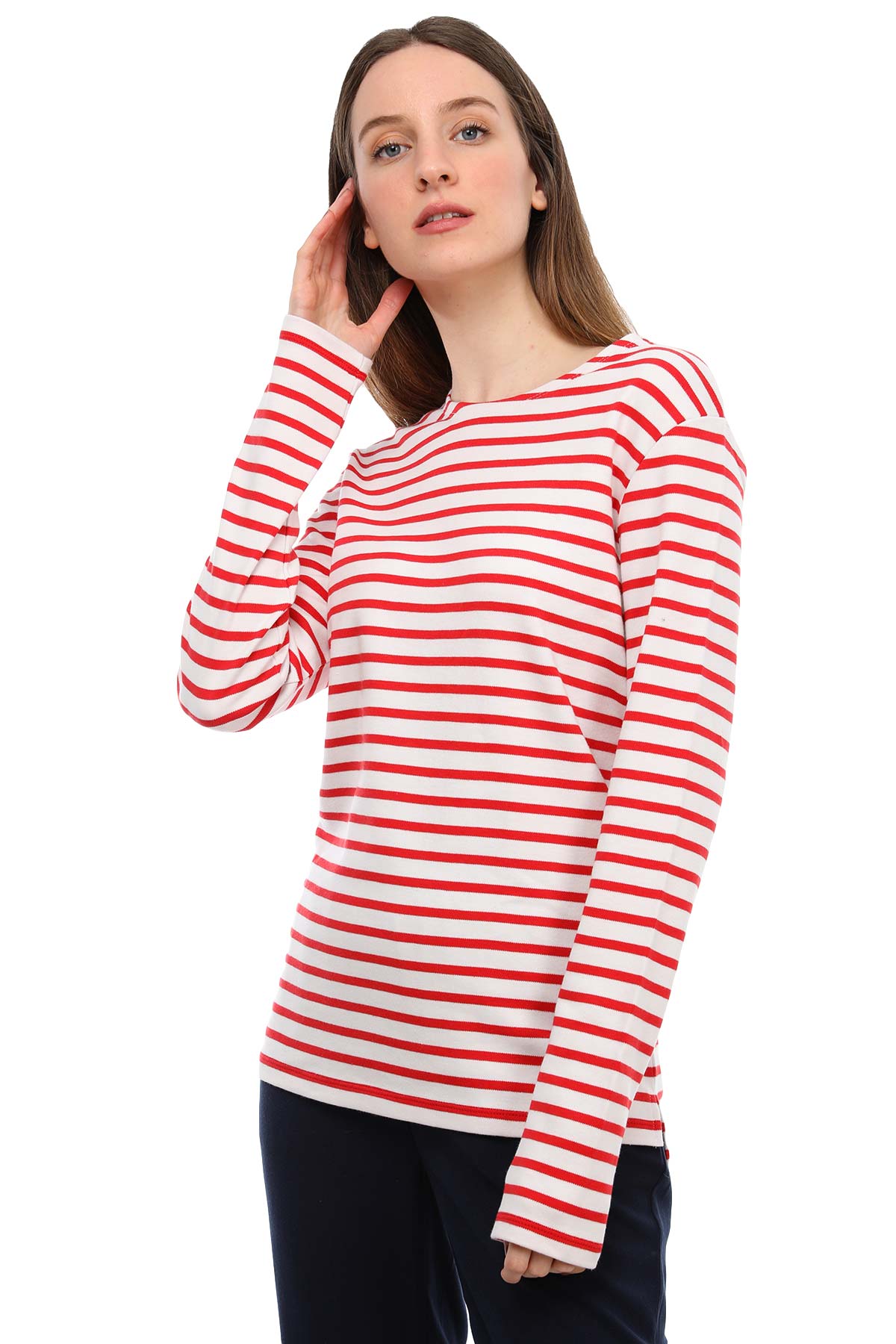 Tru Çizgili Sweatshirt-Libas Trendy Fashion Store