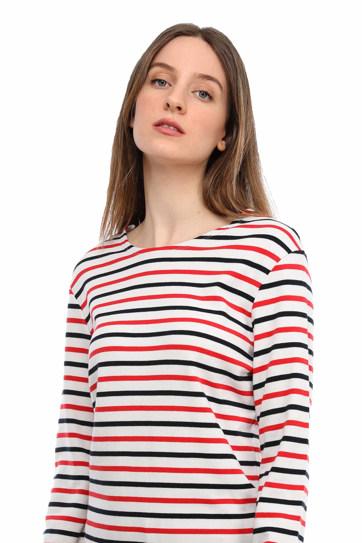 Tru Çizgili Sweatshirt-Libas Trendy Fashion Store