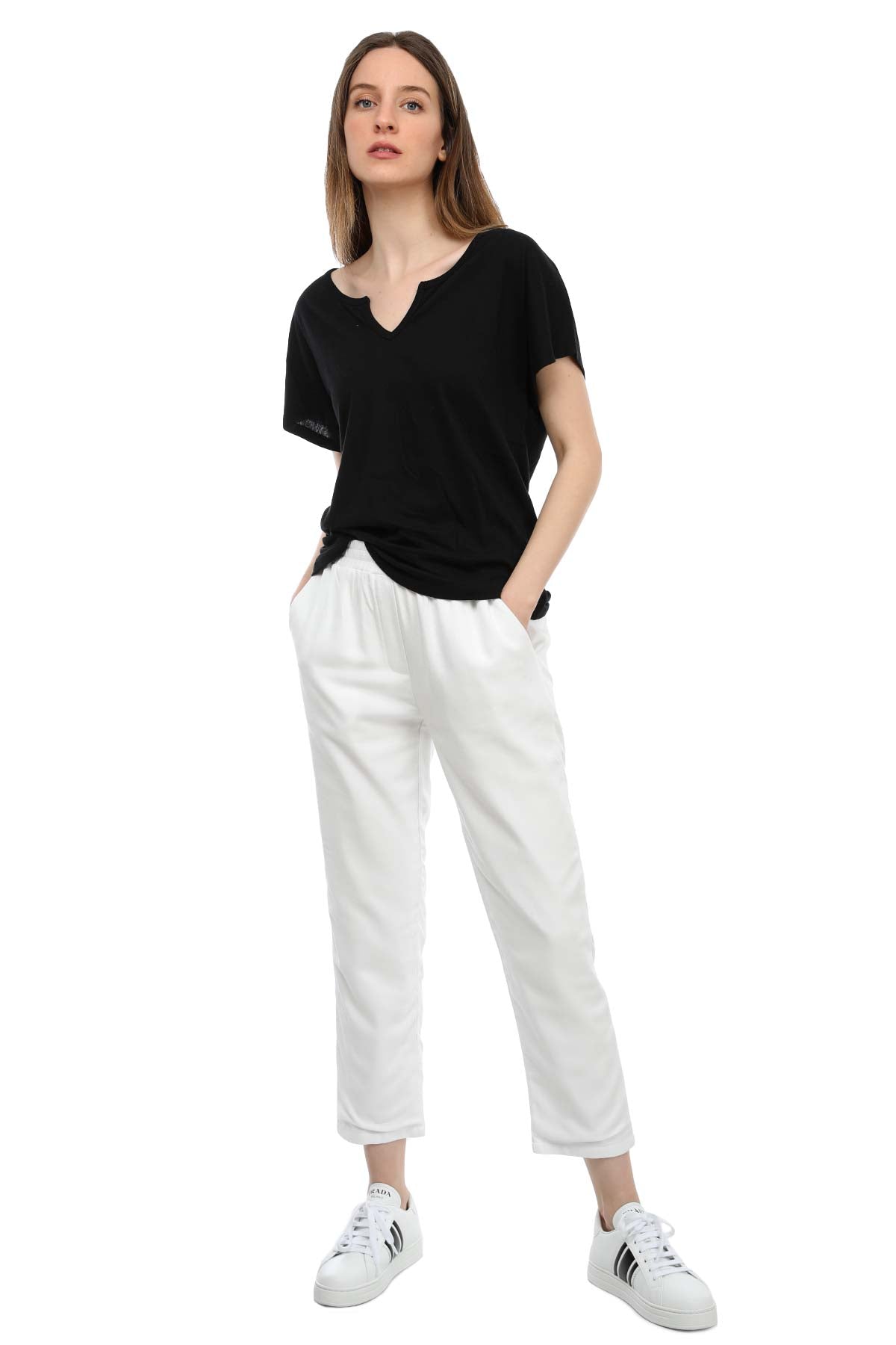 Tru Derin V Yakalı T-shirt-Libas Trendy Fashion Store