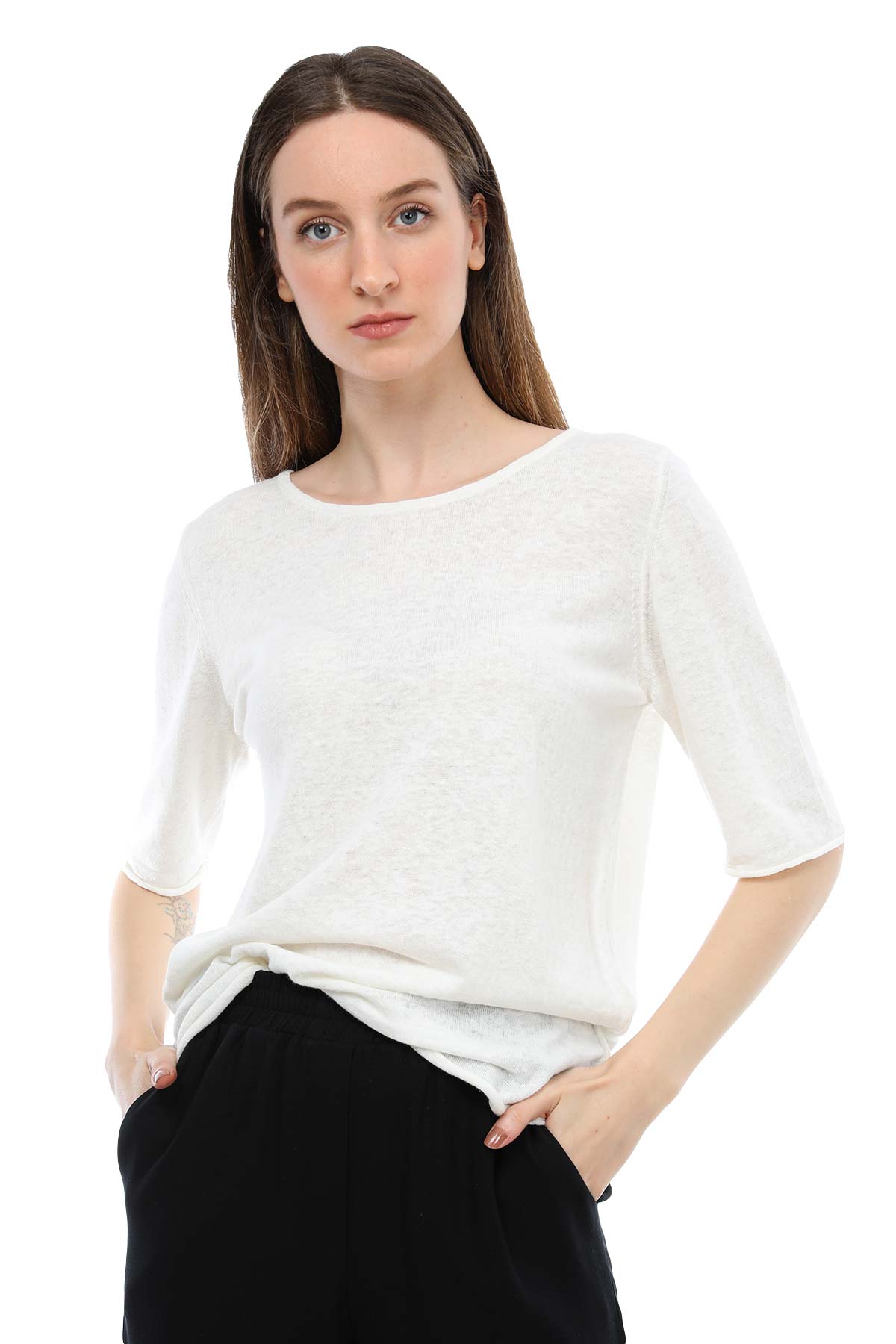 Tru Bisiklet Yaka Triko-Libas Trendy Fashion Store