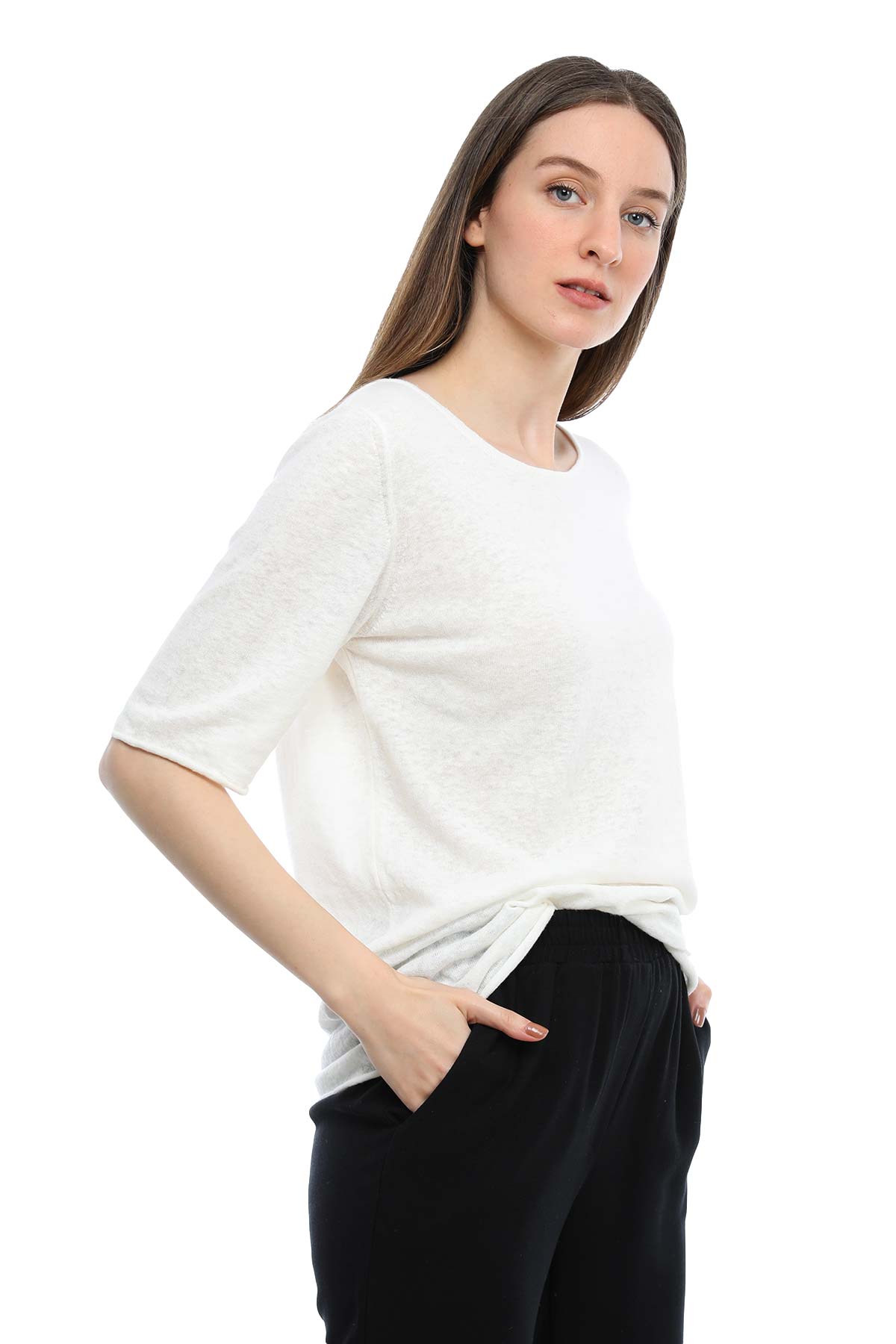 Tru Bisiklet Yaka Triko-Libas Trendy Fashion Store