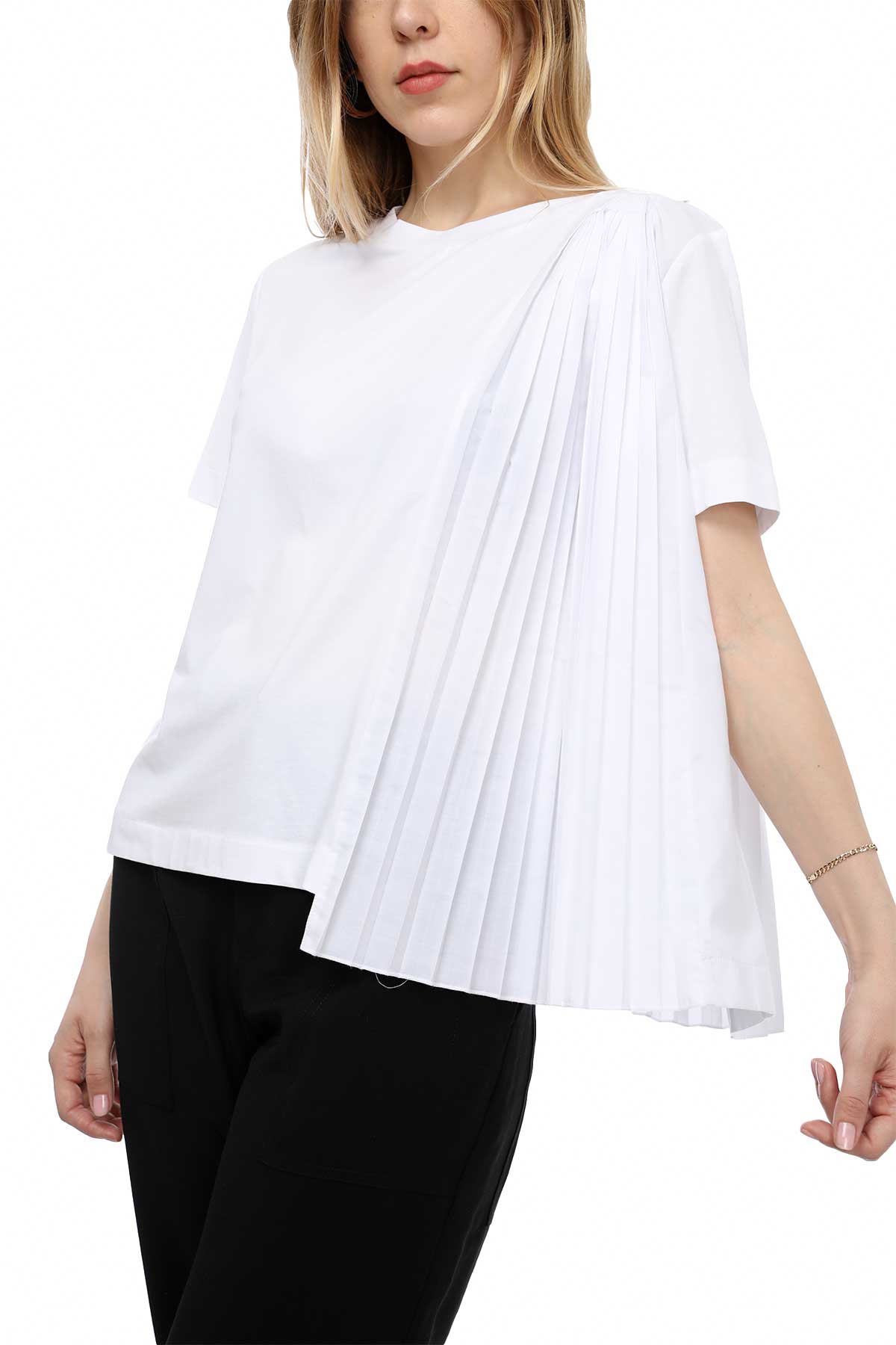 Alpha Studio Pileli T-shirt-Libas Trendy Fashion Store