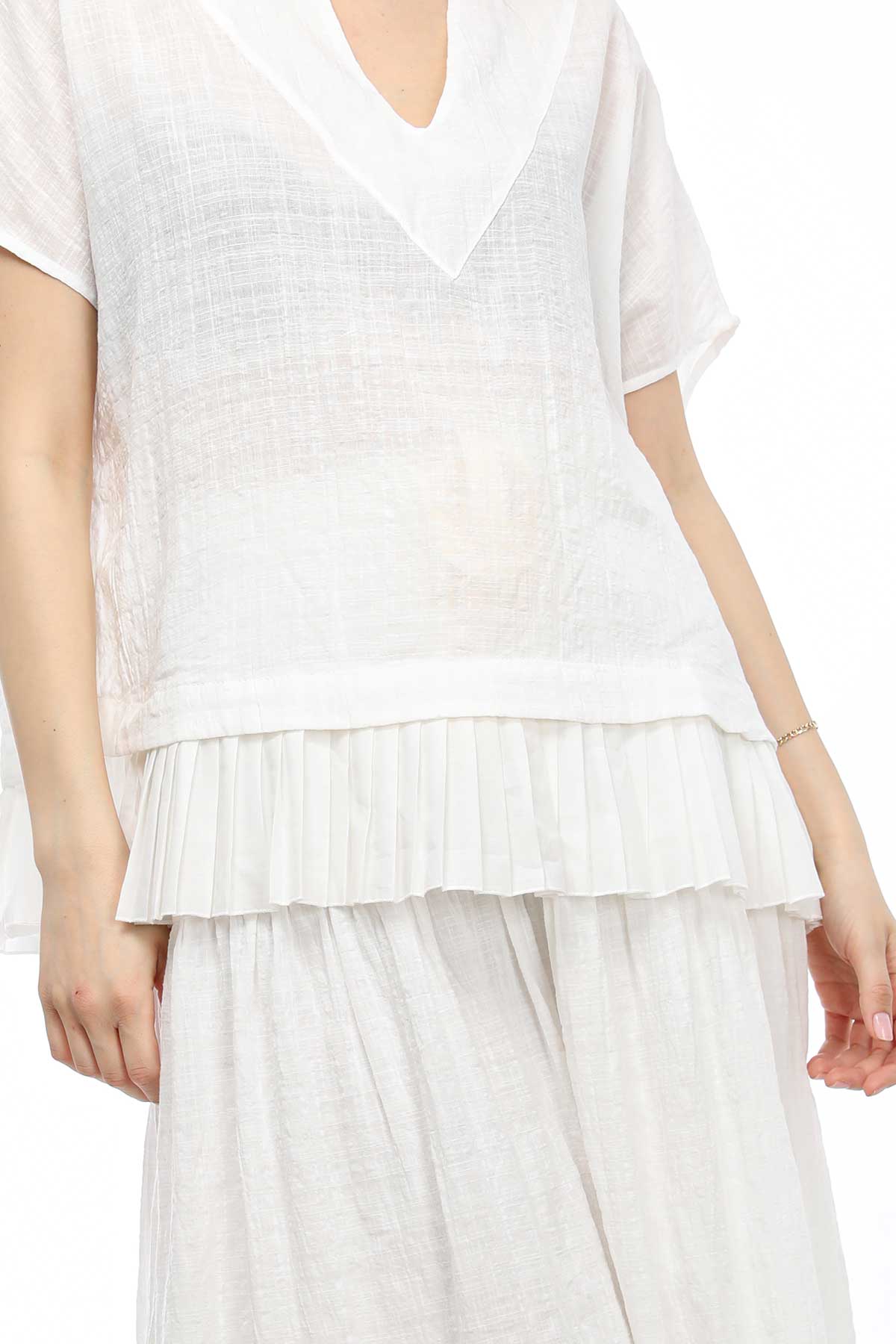 Alpha Studio V Yaka Bluz-Libas Trendy Fashion Store