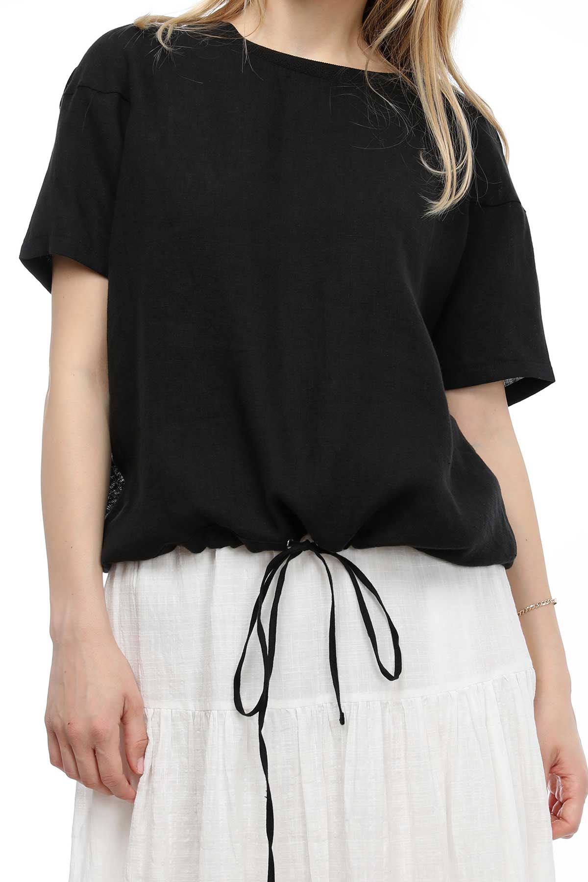 Alpha Studio Keten T-shirt-Libas Trendy Fashion Store