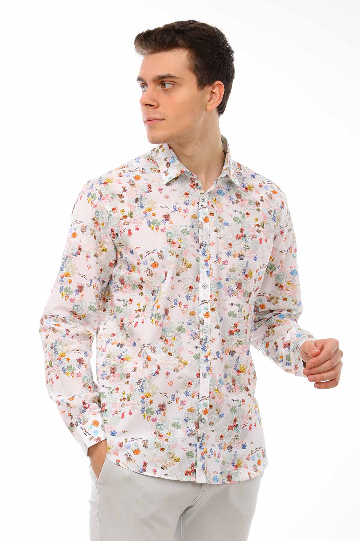 Poggianti Desenli Gömlek-Libas Trendy Fashion Store